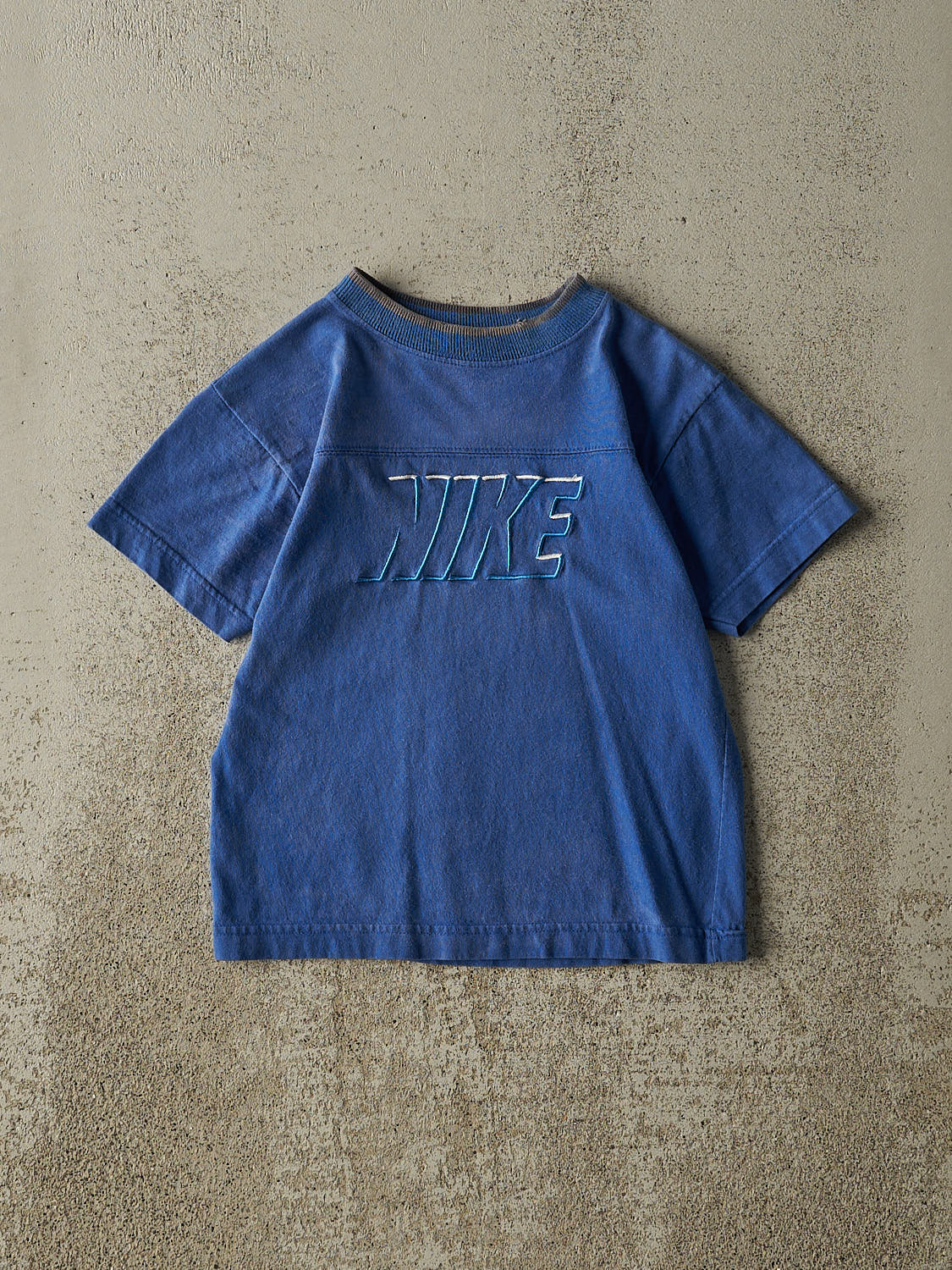 Vintage 90s Blue Nike Embroidered Baby Tee (XXXS)