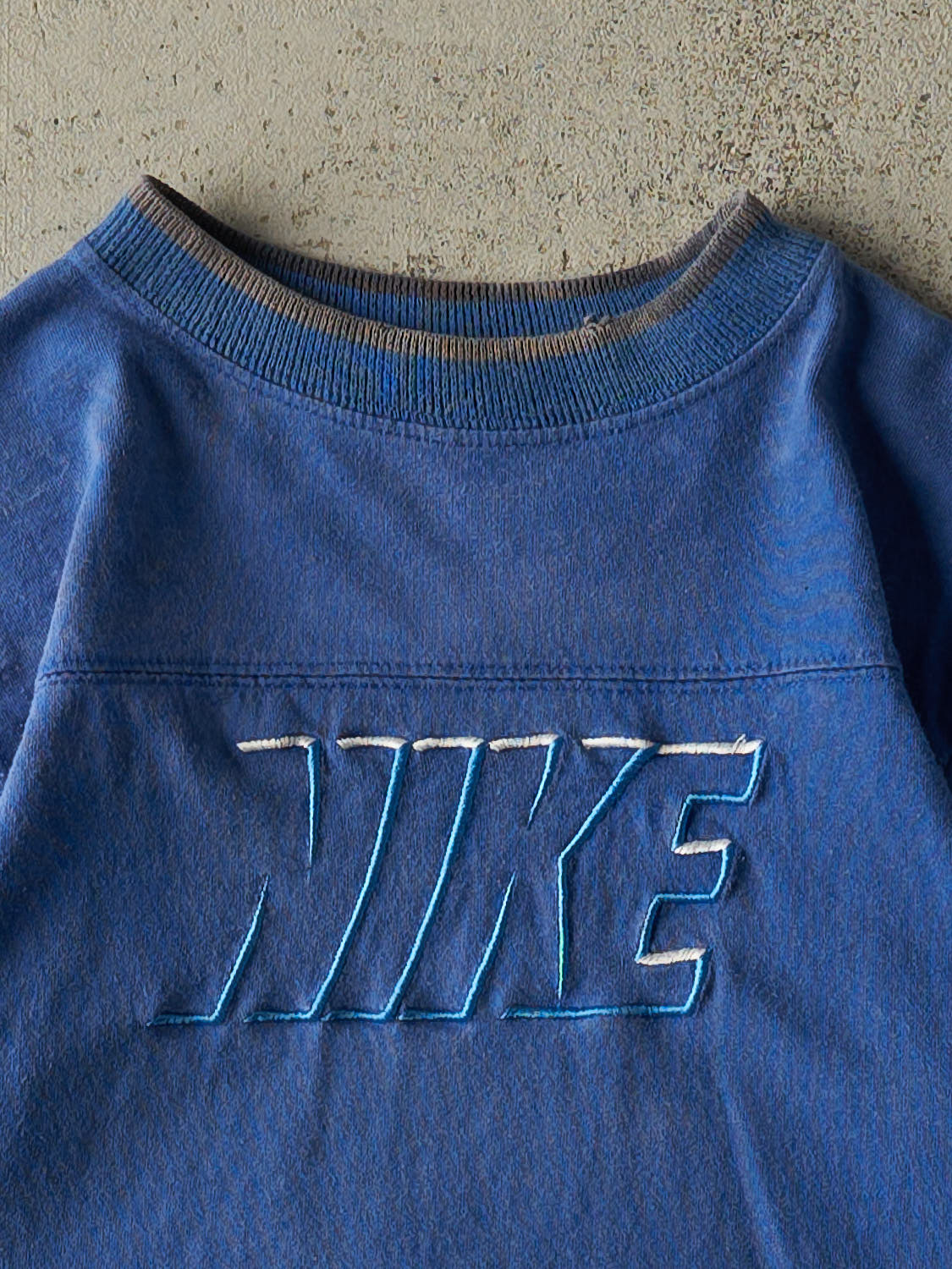 Vintage 90s Blue Nike Embroidered Baby Tee (XXXS)