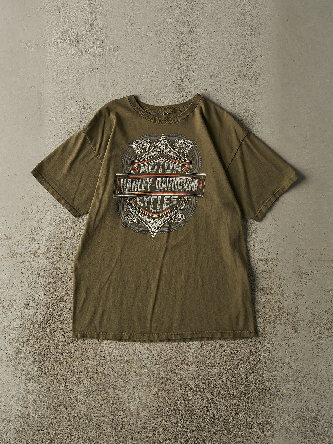Vintage Y2K Green Harley Davidson Sandusky Ohio Tee (M/L)