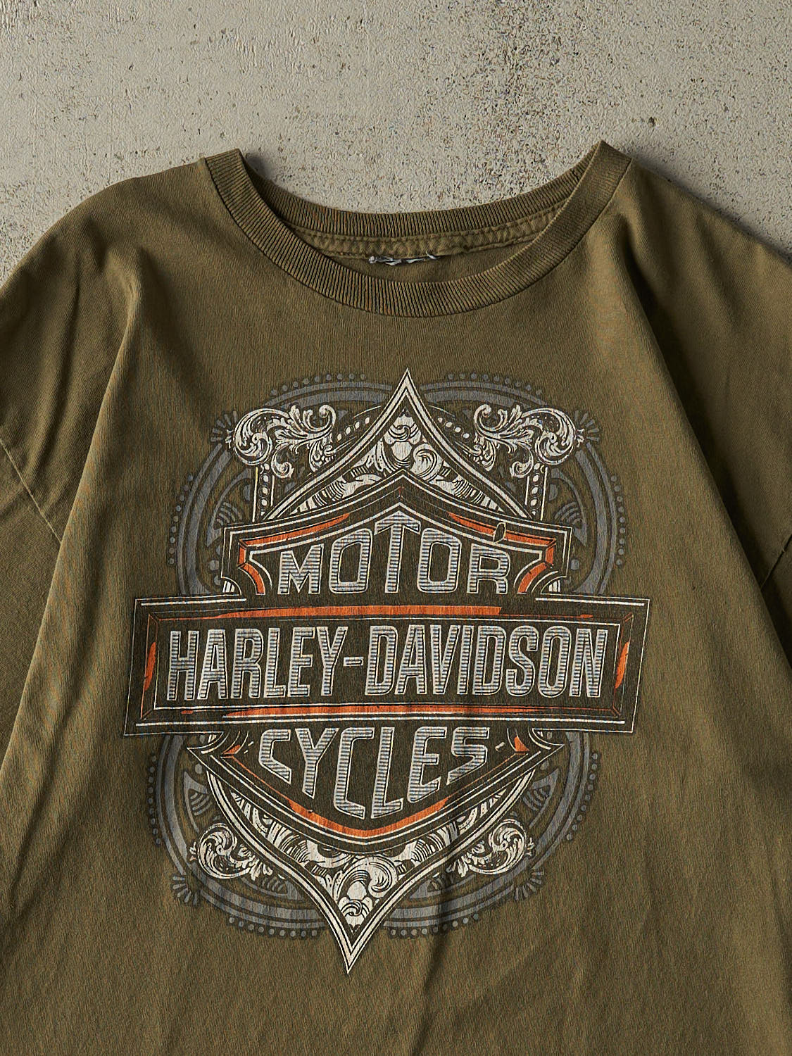 Vintage Y2K Green Harley Davidson Sandusky Ohio Tee (M/L)