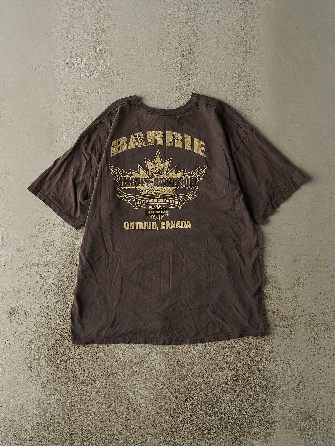 Vintage Y2K Charcoal Grey Harley Davidson Barrie ON Tee (L/XL)
