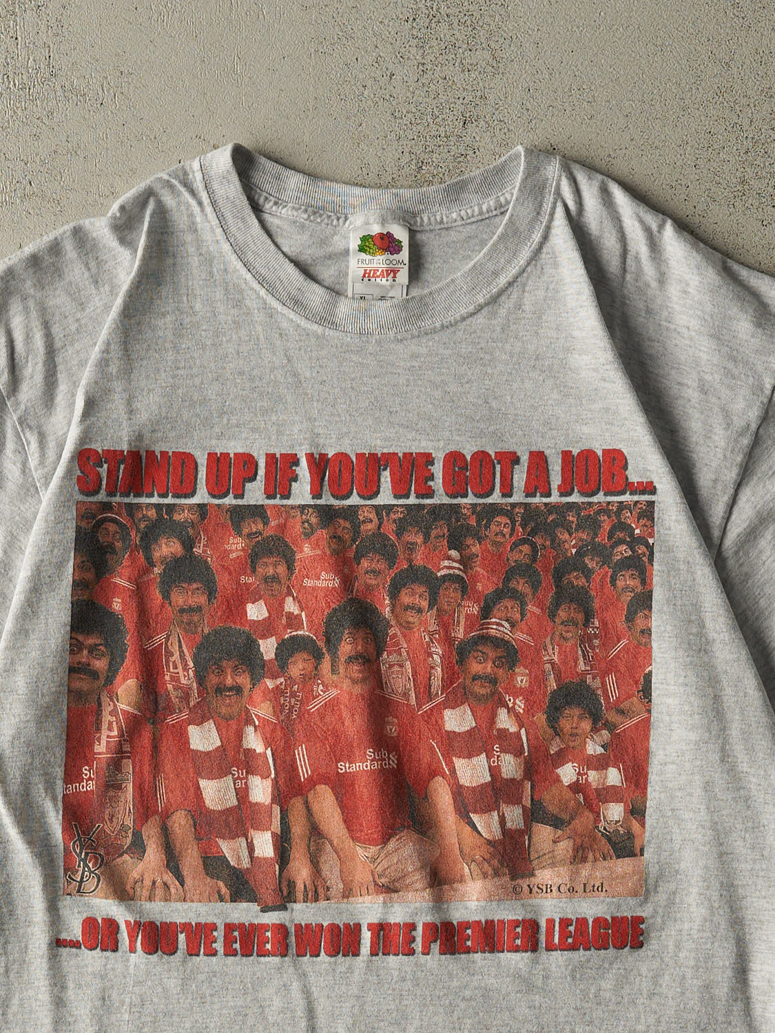 Vintage Y2K Heather Grey Soccer Tee (L/XL)