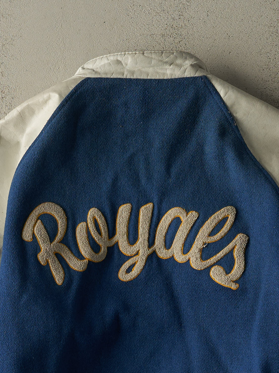 Vintage 94' Blue & White Embroidered Varsity Jacket (L/XL)