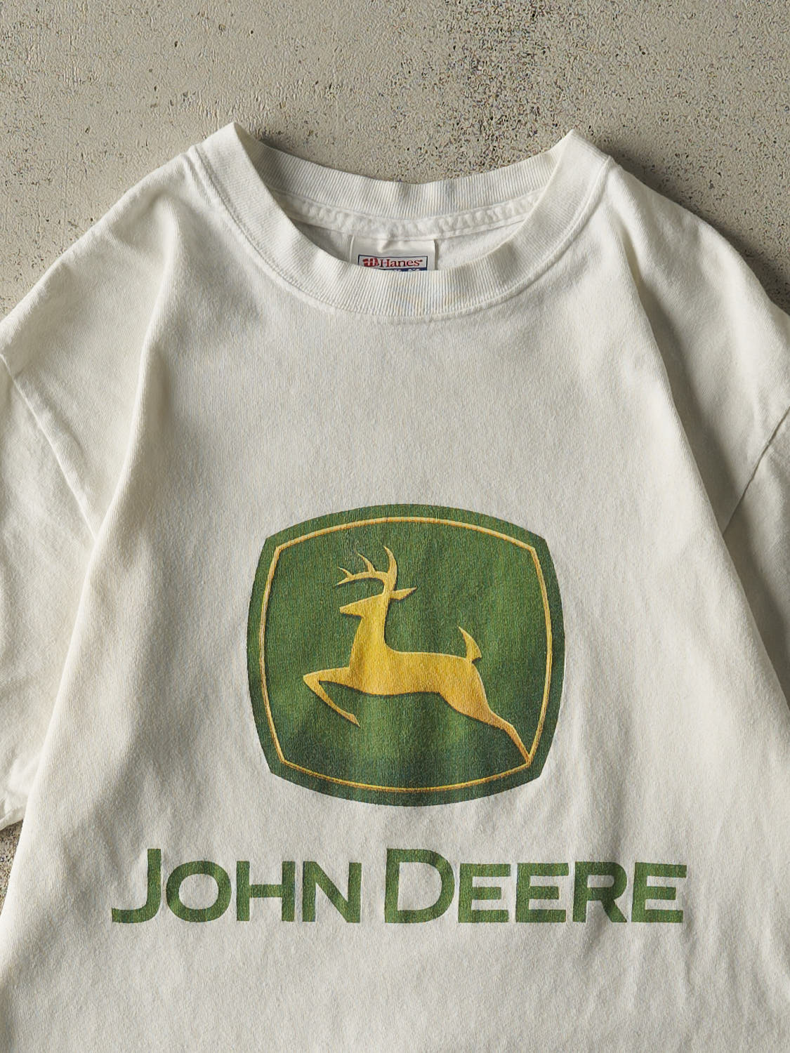 Vintage Y2K White John Deere Tee (XXS)