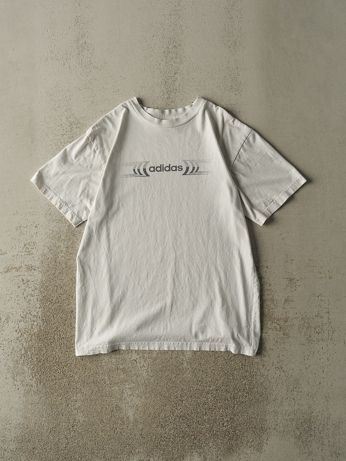 Vintage 90s White Adidas Logo Tee (M/L)
