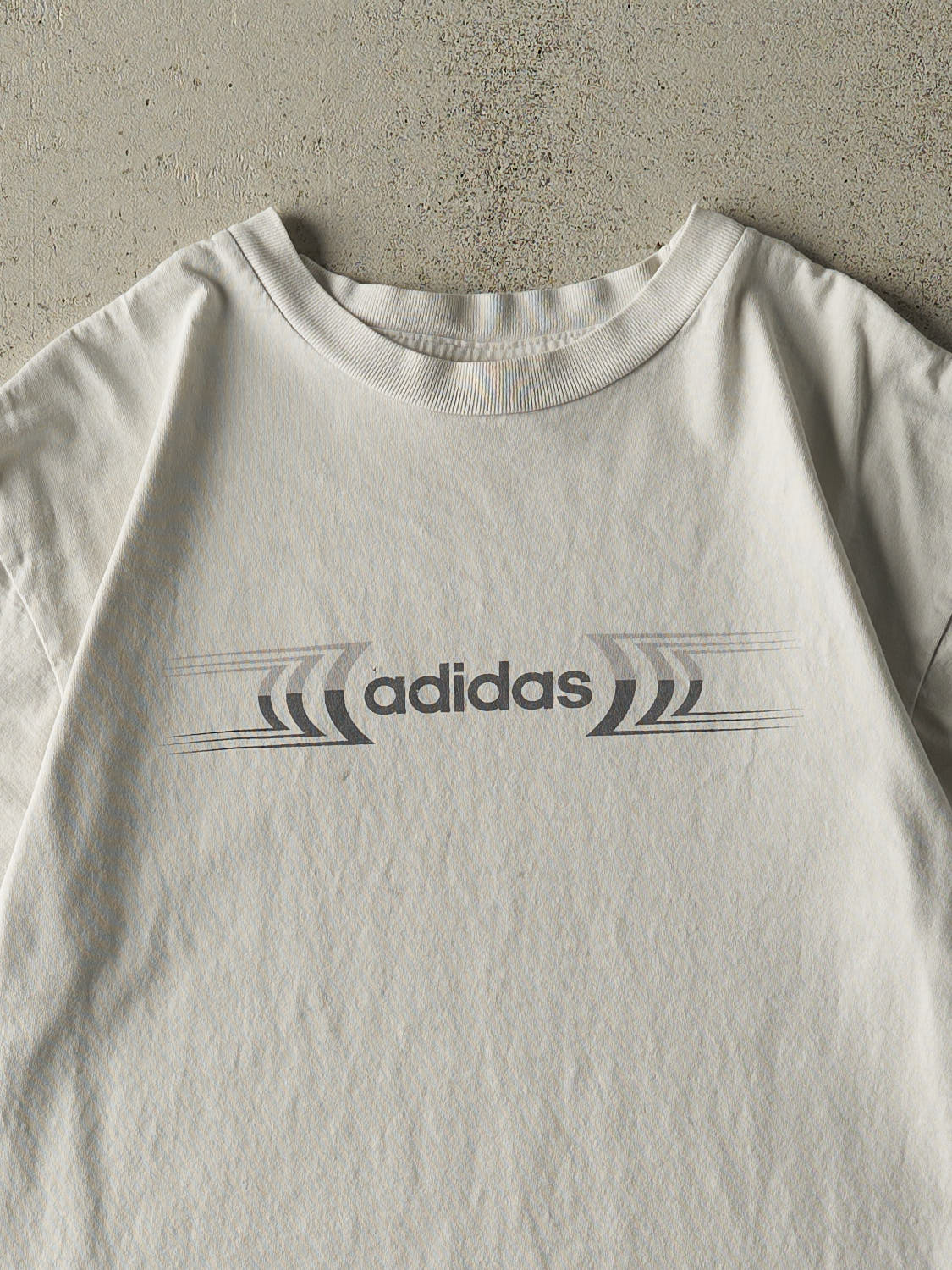 Vintage 90s White Adidas Logo Tee (M/L)