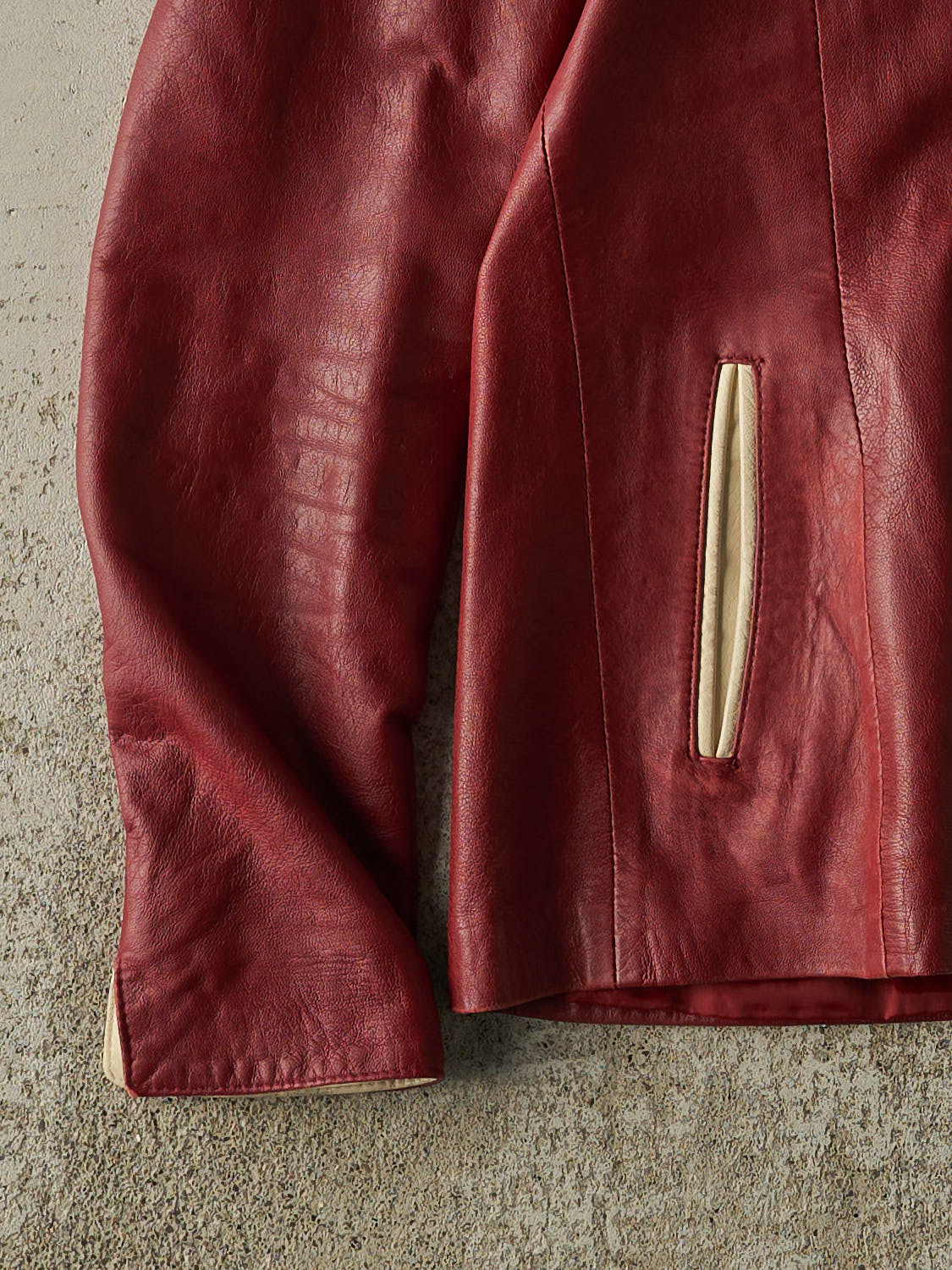 Vintage 90s Burgundy Leather Jacket (S)
