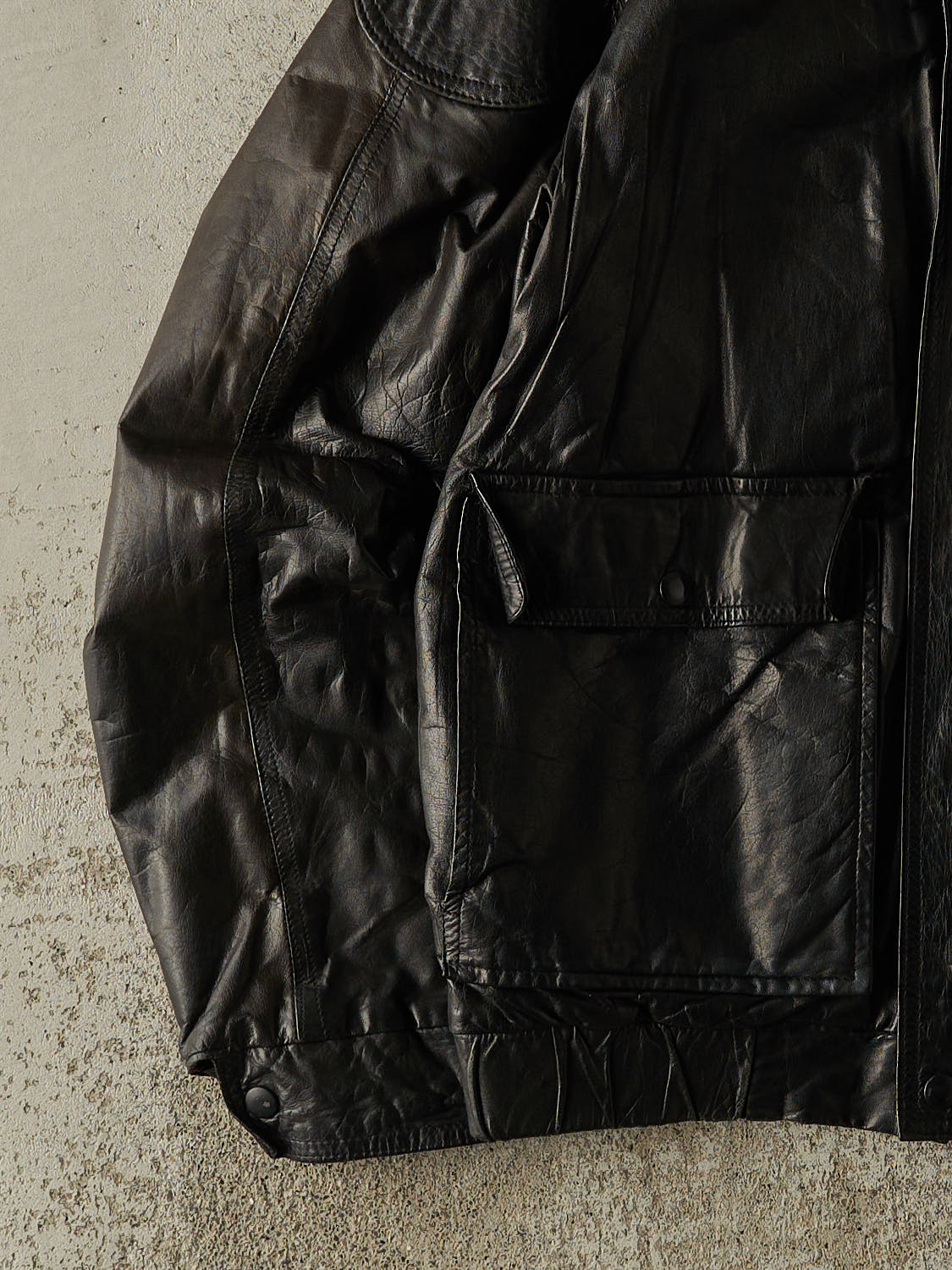 Vintage 80s Black London Fog Leather Bomber Jacket (M/L)