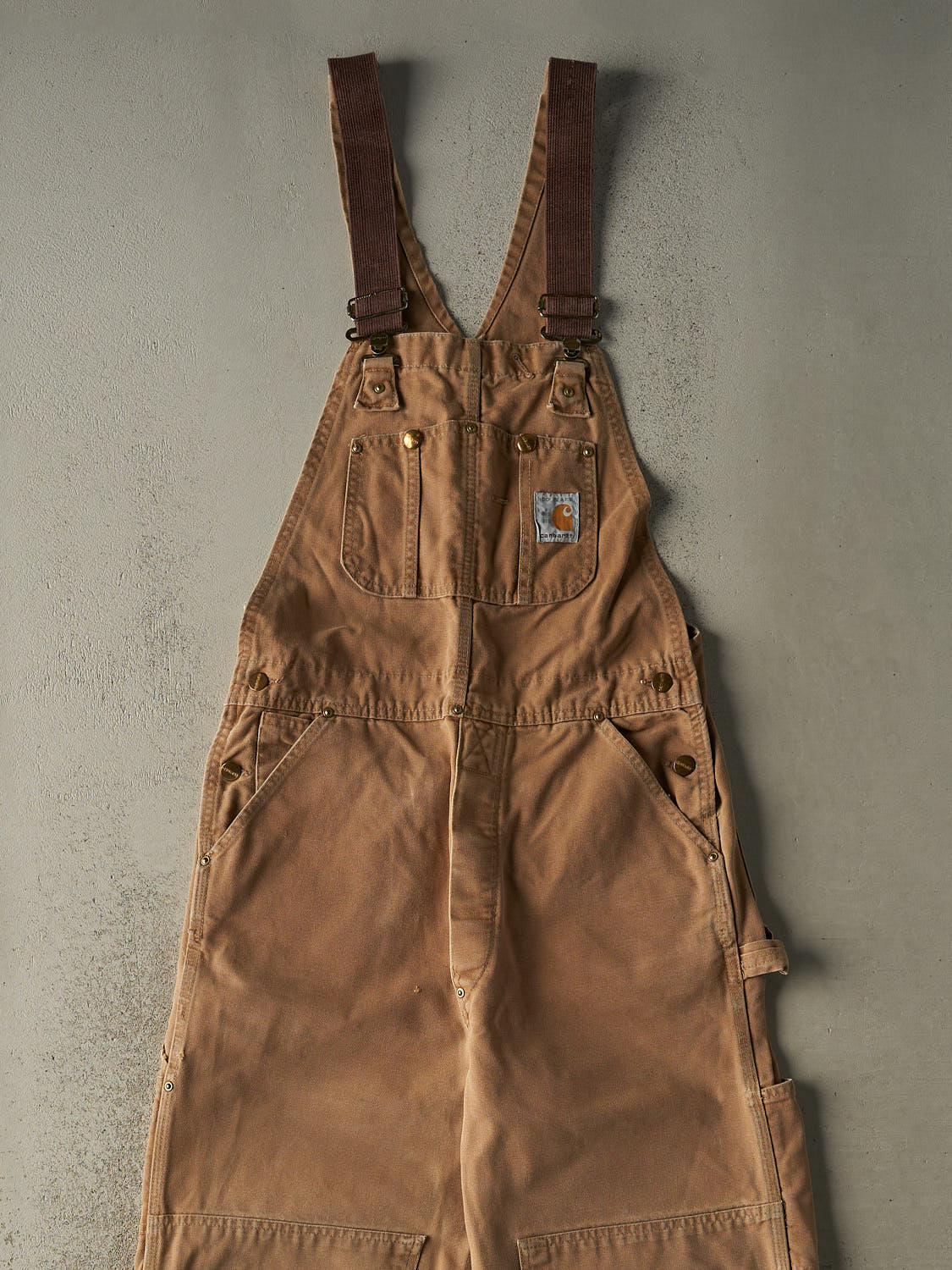 Vintage 89' Beige Carhartt Carpenter Overalls (32x34)