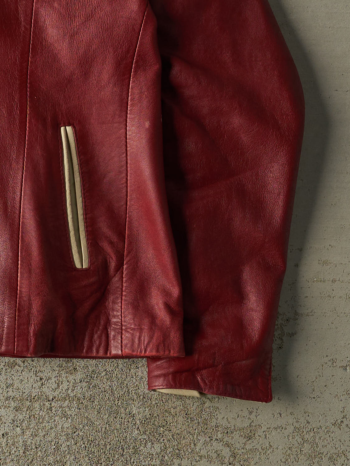 Vintage 90s Burgundy Leather Jacket (S)
