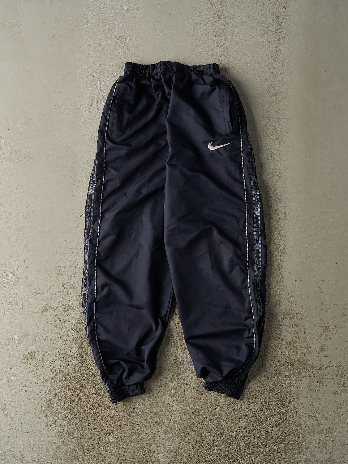 Vintage 90s Navy Blue Nike Embroidered Track Pants (22x27)