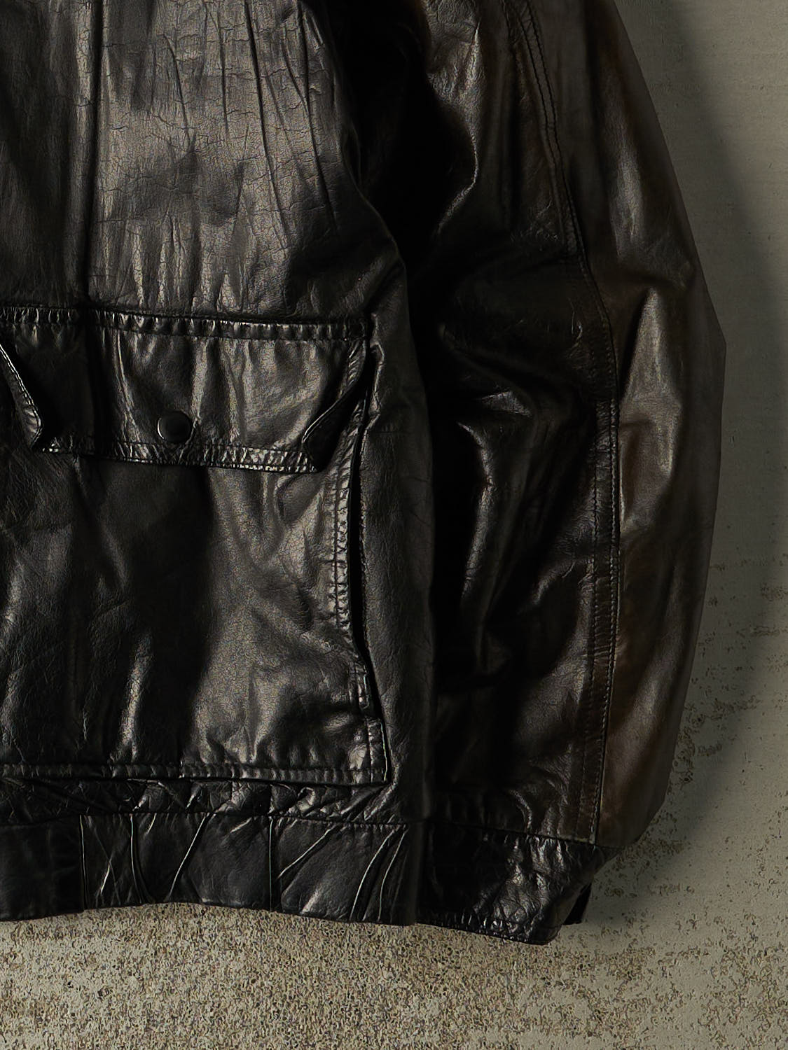 Vintage 80s Black London Fog Leather Bomber Jacket (M/L)