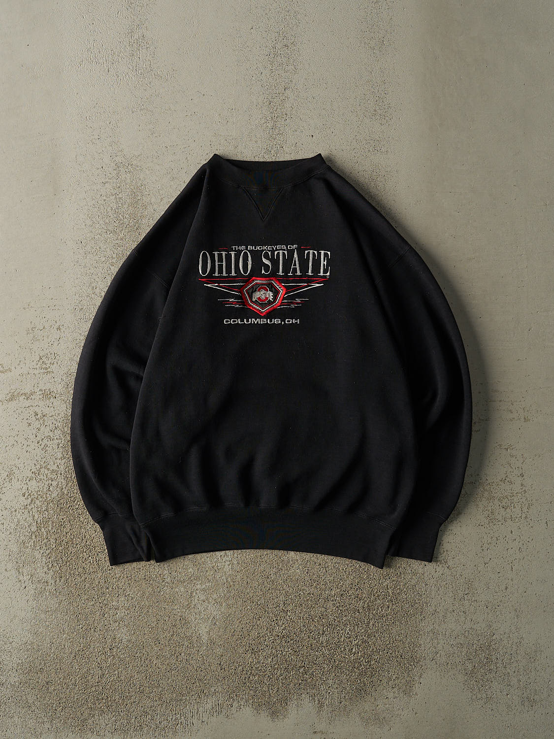 Vintage 90s Black Ohio State Embroidered Crewneck (XL)