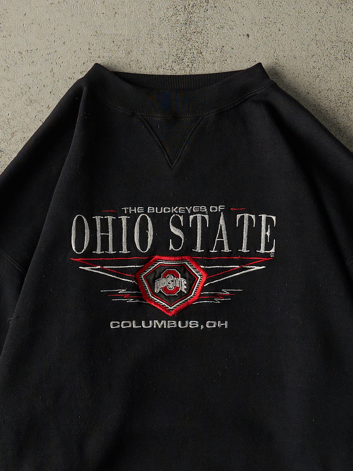 Vintage 90s Black Ohio State Embroidered Crewneck (XL)