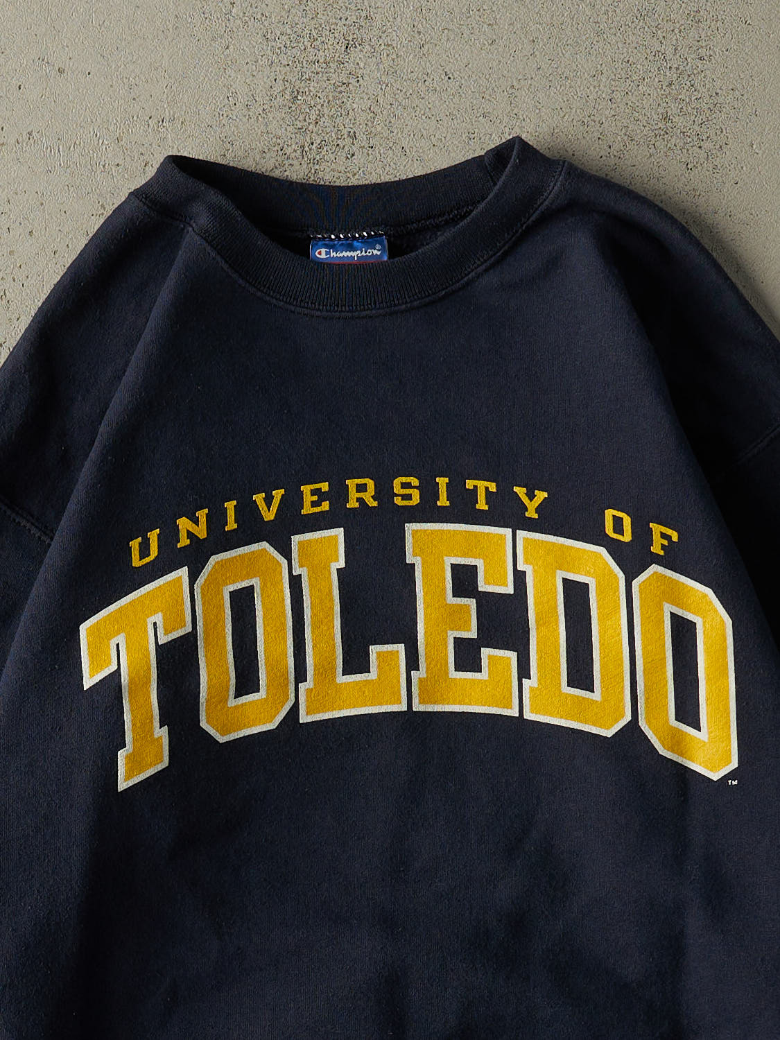 Vintage 90s Navy Blue Champion University of Toledo Crewneck (S/M)