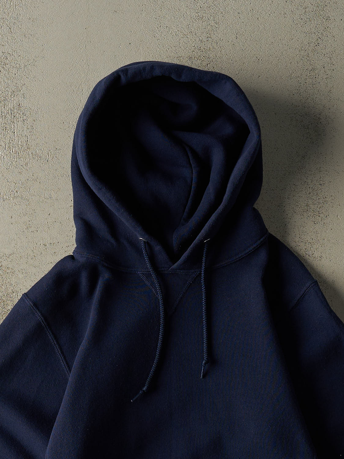 Vintage Y2K Navy Blue Russell Athletic Blank Hoodie (S)