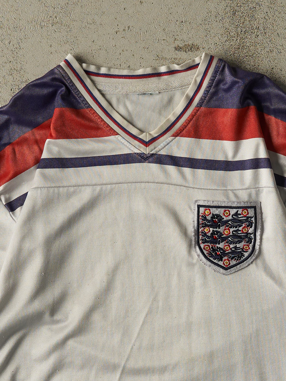 Vintage Y2K White England Soccer Jersey (S/M)