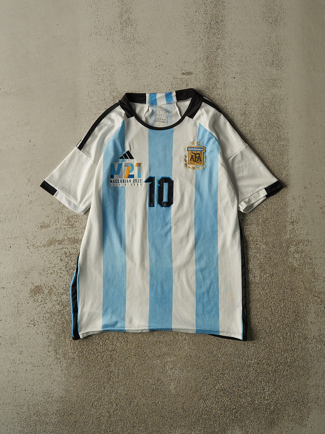 22' White Argentina #10 Lionel Messi Soccer Jersey (S/M)
