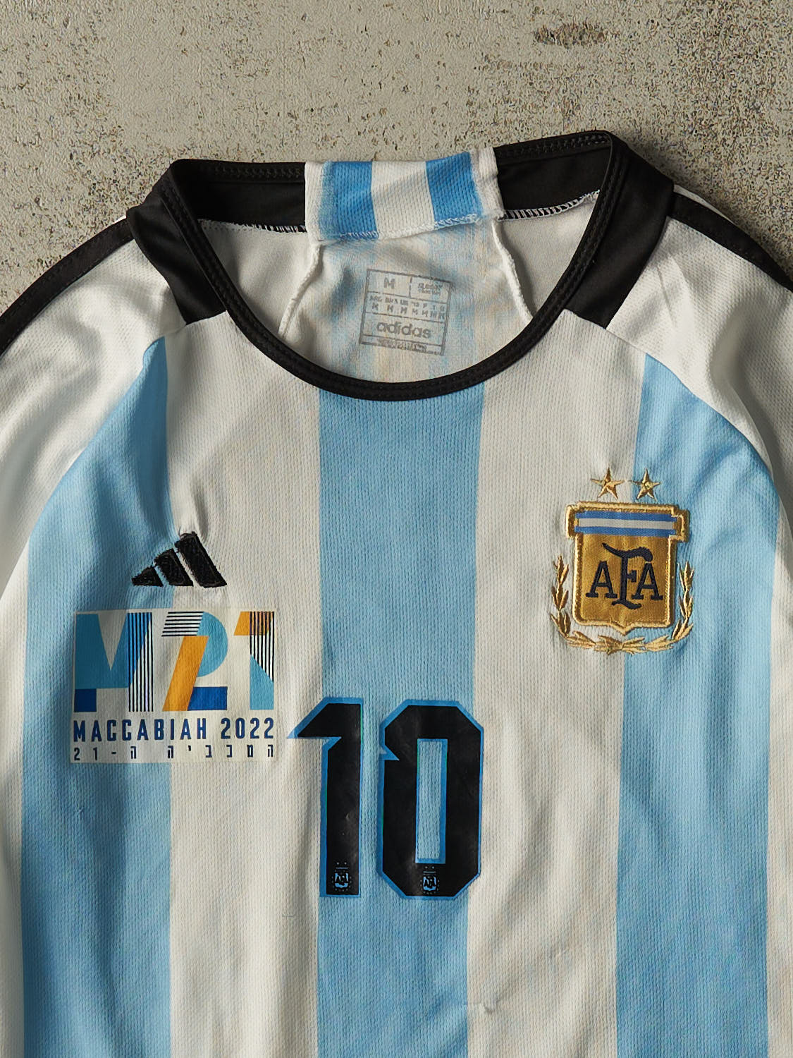 22' White Argentina #10 Lionel Messi Soccer Jersey (S/M)