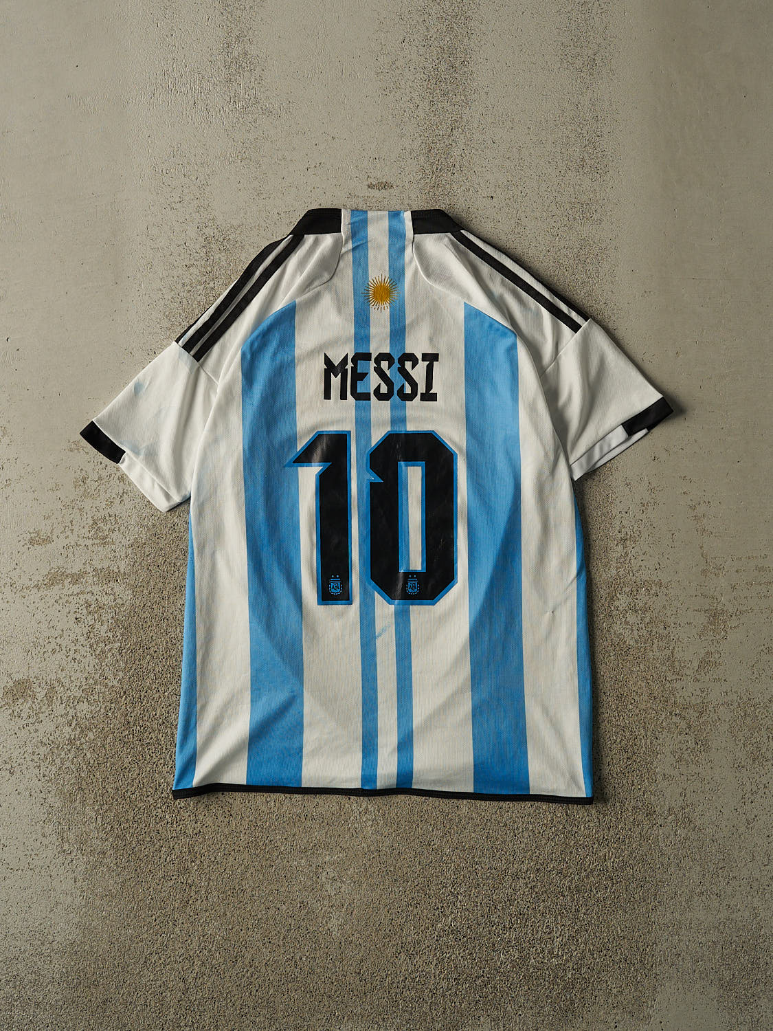 22' White Argentina #10 Lionel Messi Soccer Jersey (S/M)