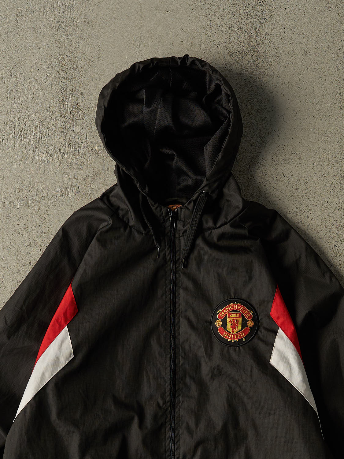 Vintage Y2K Black Manchester United Zip Up Windbreaker Jacket (M)