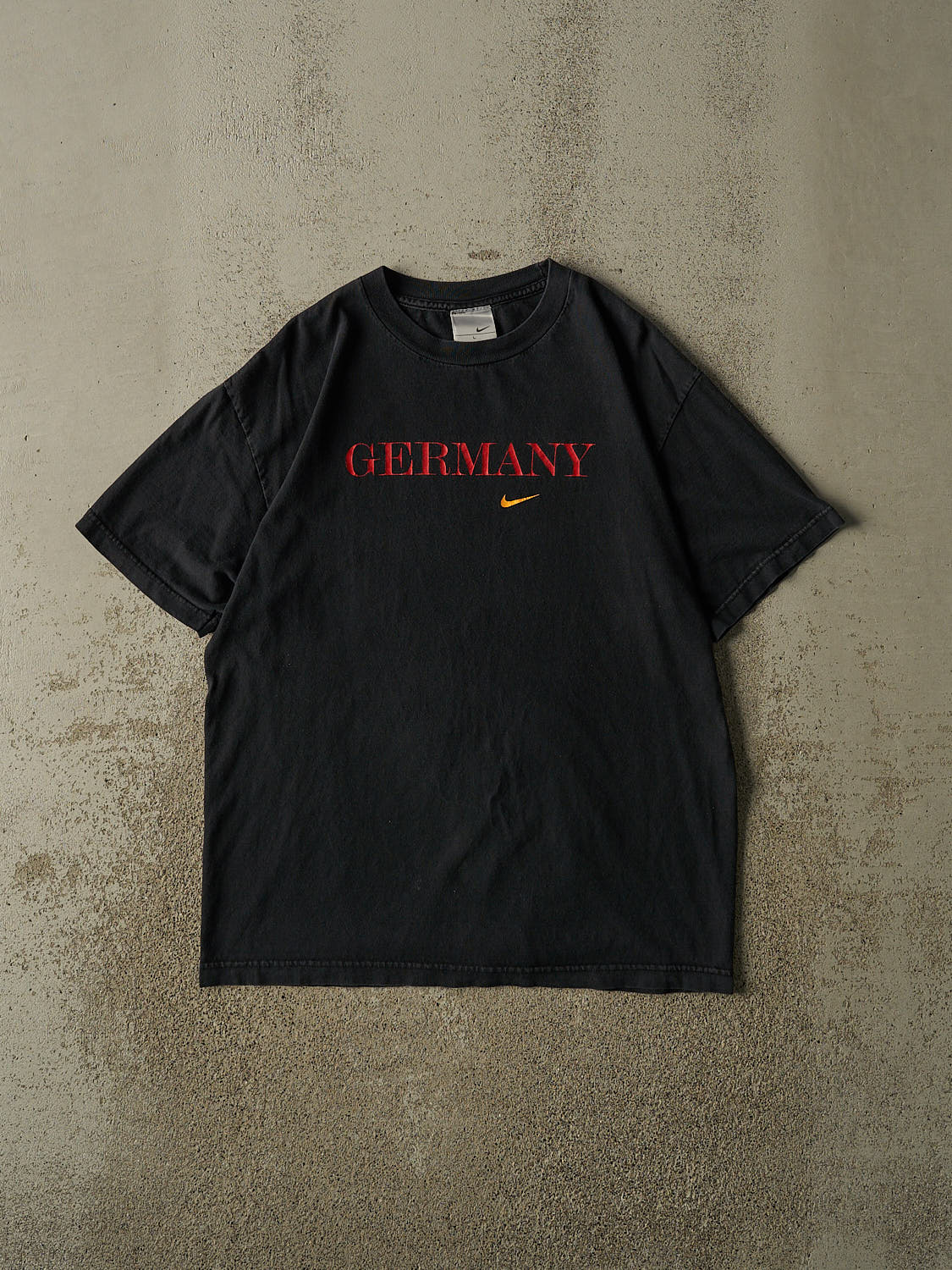 Vintage Y2K Faded Black Nike Germany Soccer Tee (L)