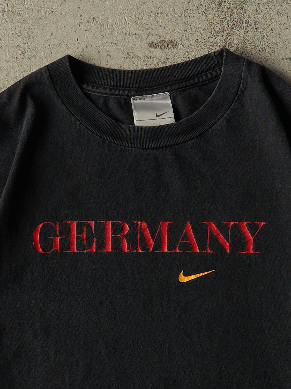 Vintage Y2K Faded Black Nike Germany Soccer Tee (L)