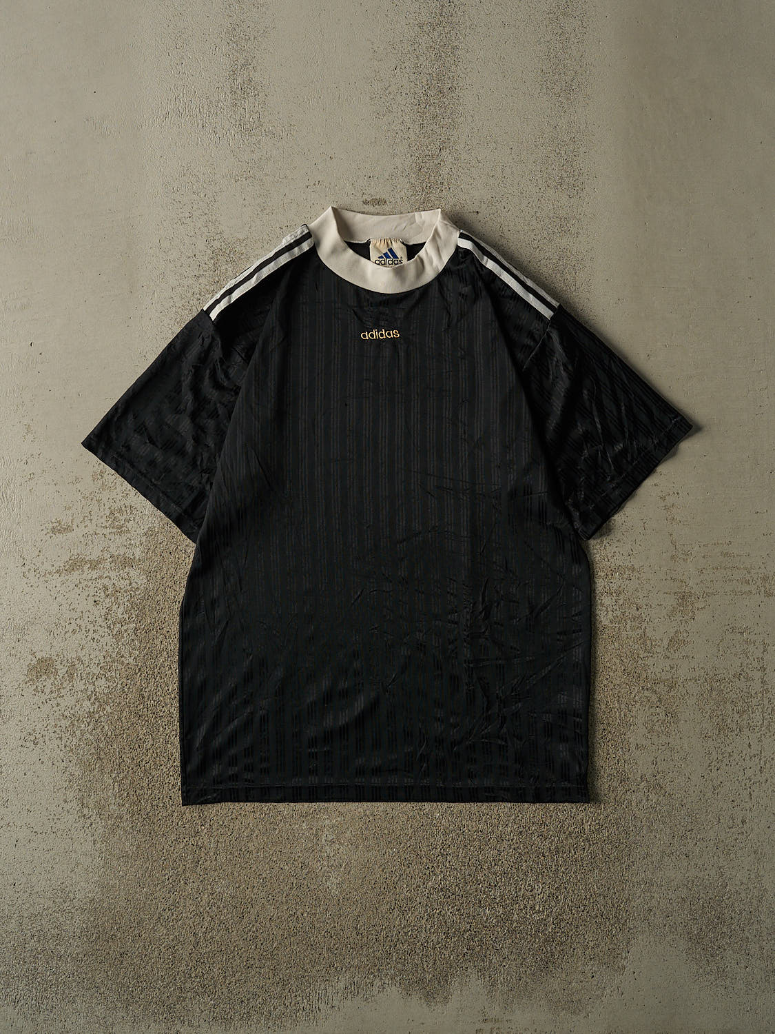 Vintage 90s Black Adidas Embroidered Soccer Jersey (L/XL)