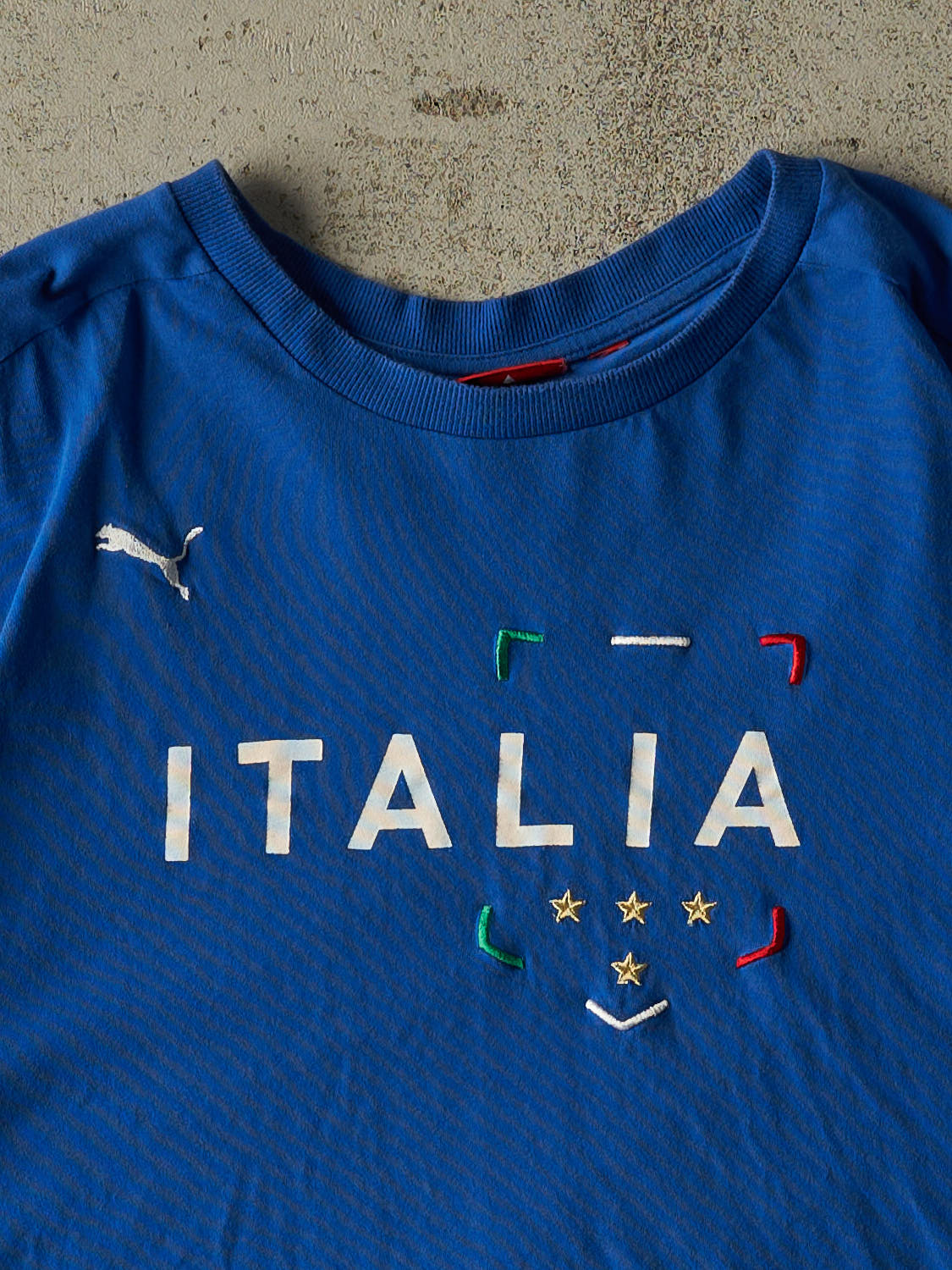 Vintage Y2K Blue Italia Puma Tee (L/XL)