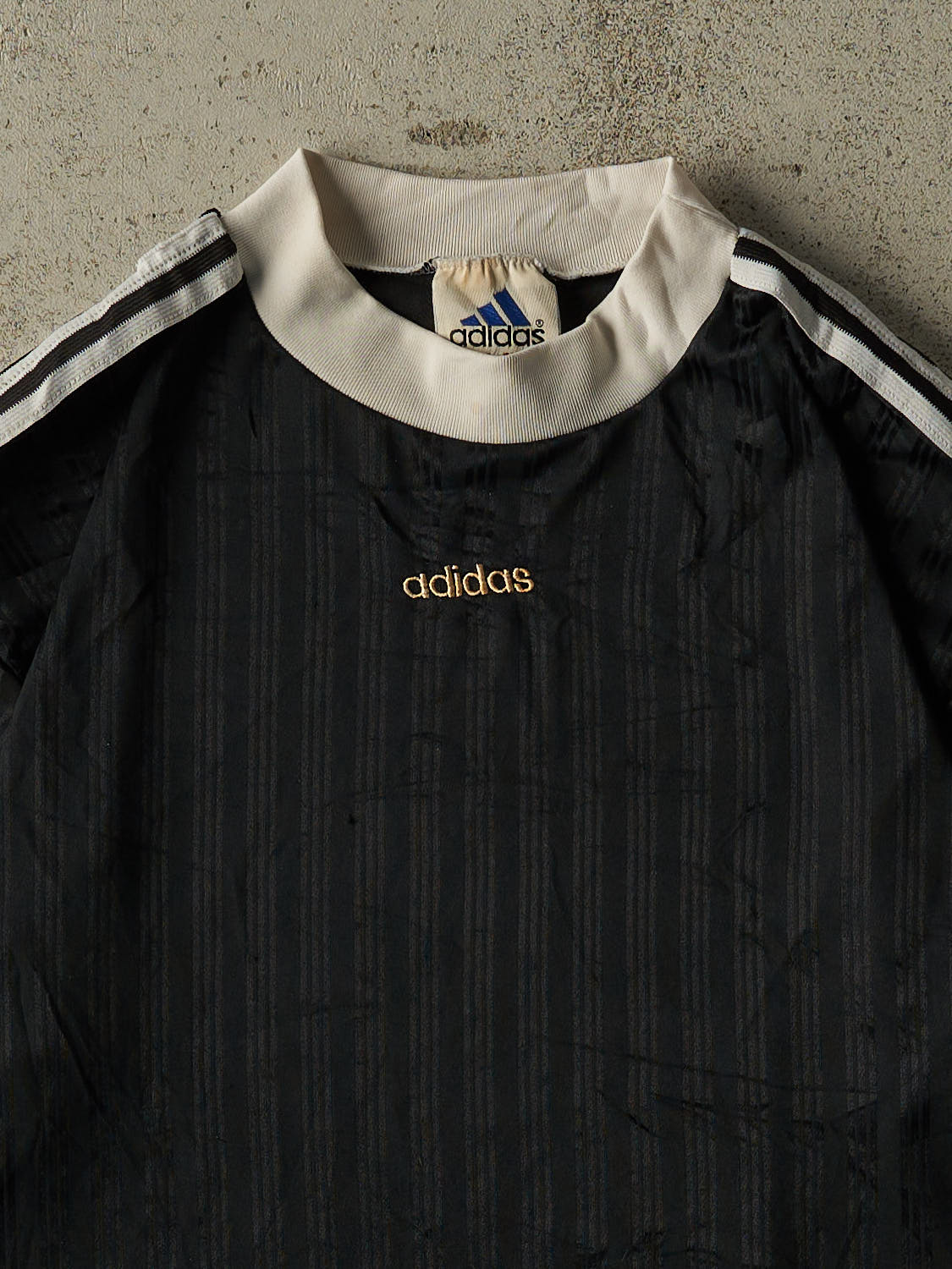 Vintage 90s Black Adidas Embroidered Soccer Jersey (L/XL)