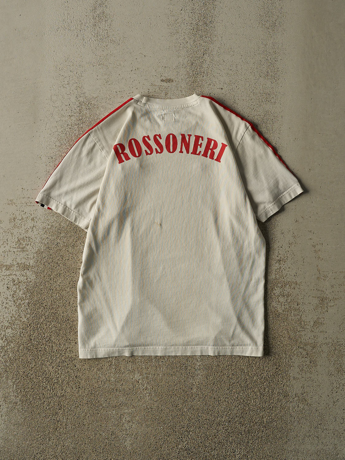 Vintage Y2K White AC Milan Adidas Embroidered Tee (S)