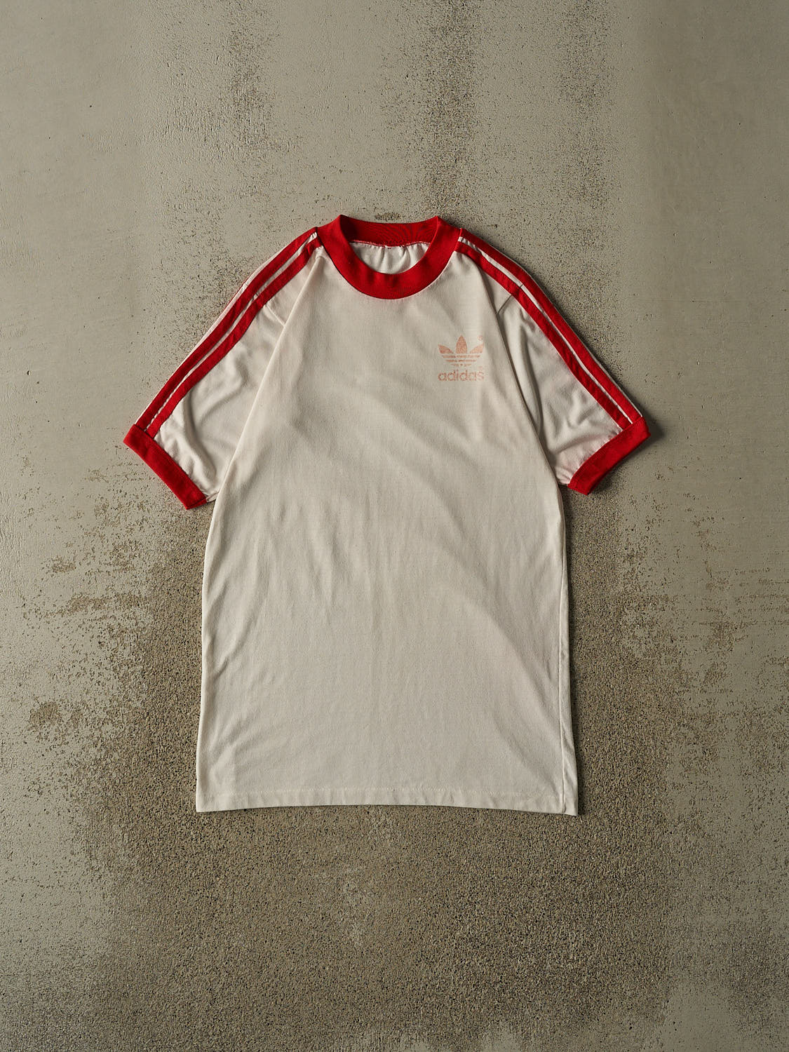 Vintage 80s White Adidas Soccer Tee (S/M)
