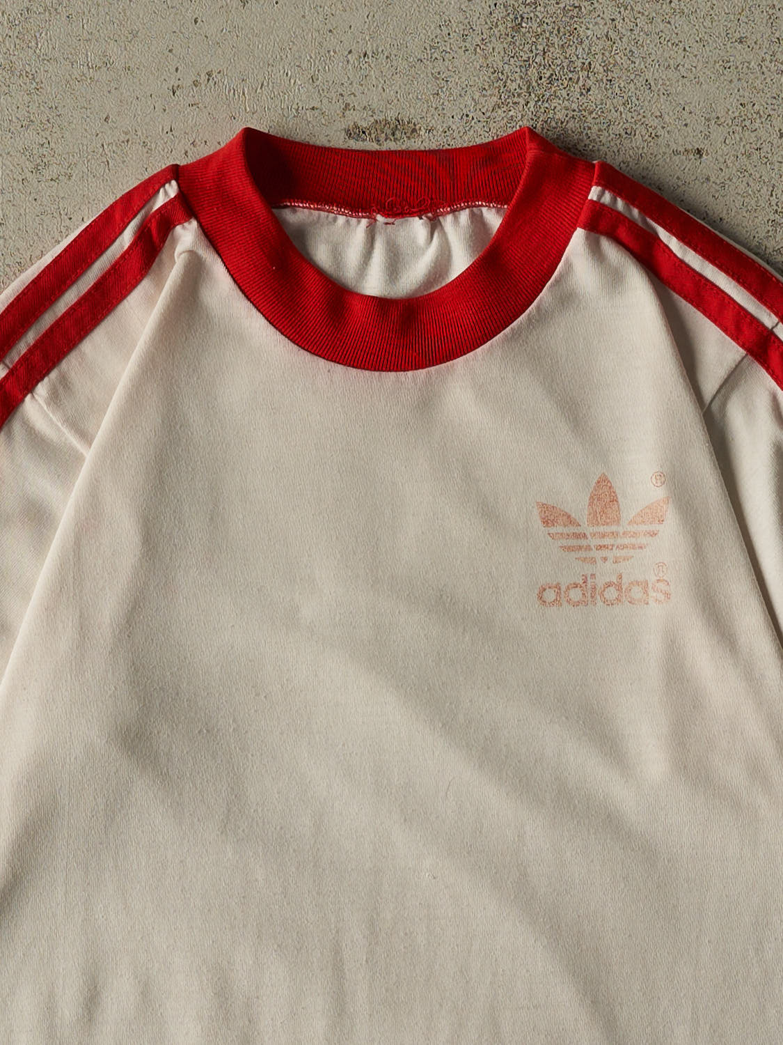 Vintage 80s White Adidas Soccer Tee (S/M)