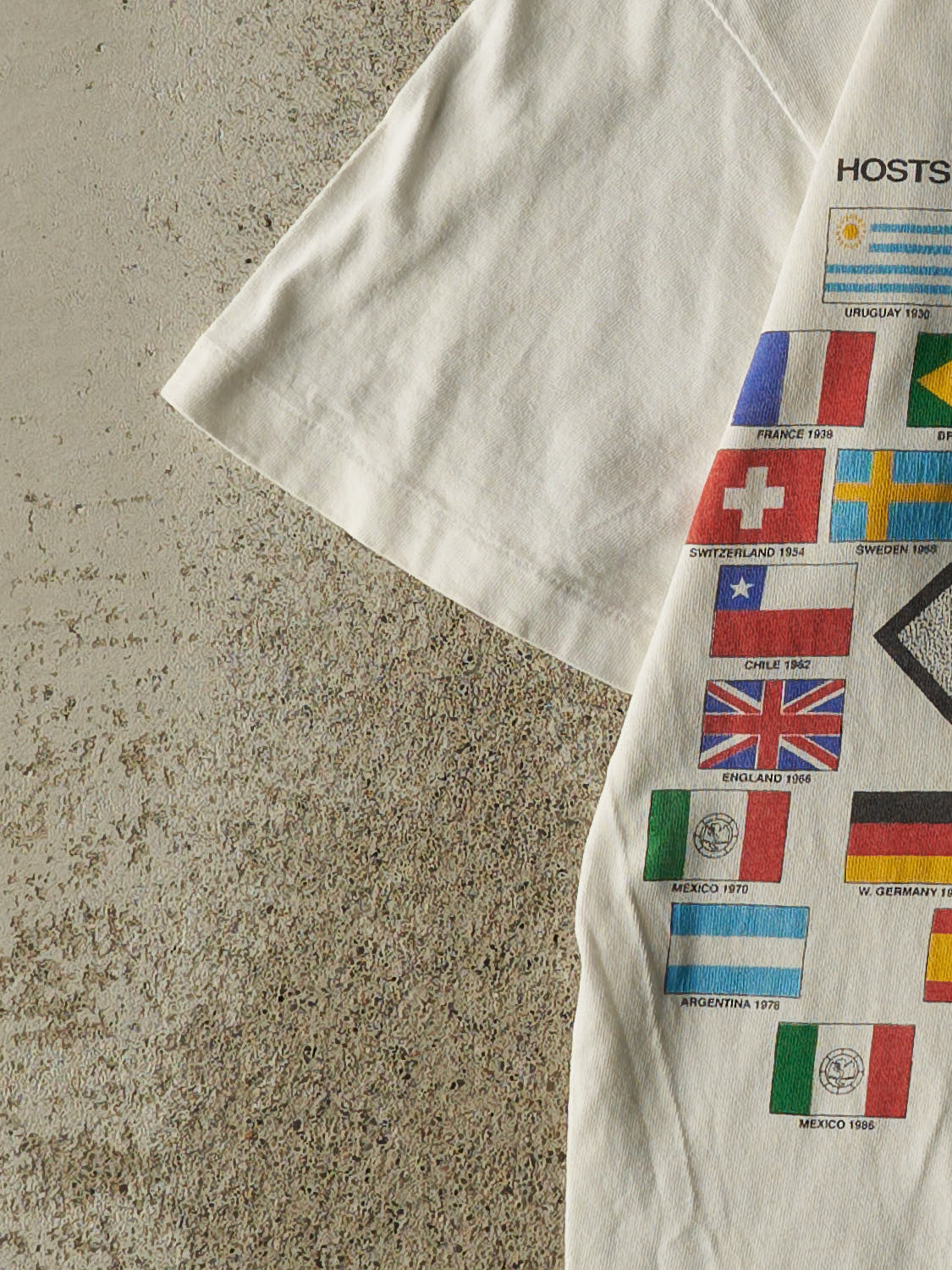 Vintage 90s White World Cup Soccer Tee (S/M)