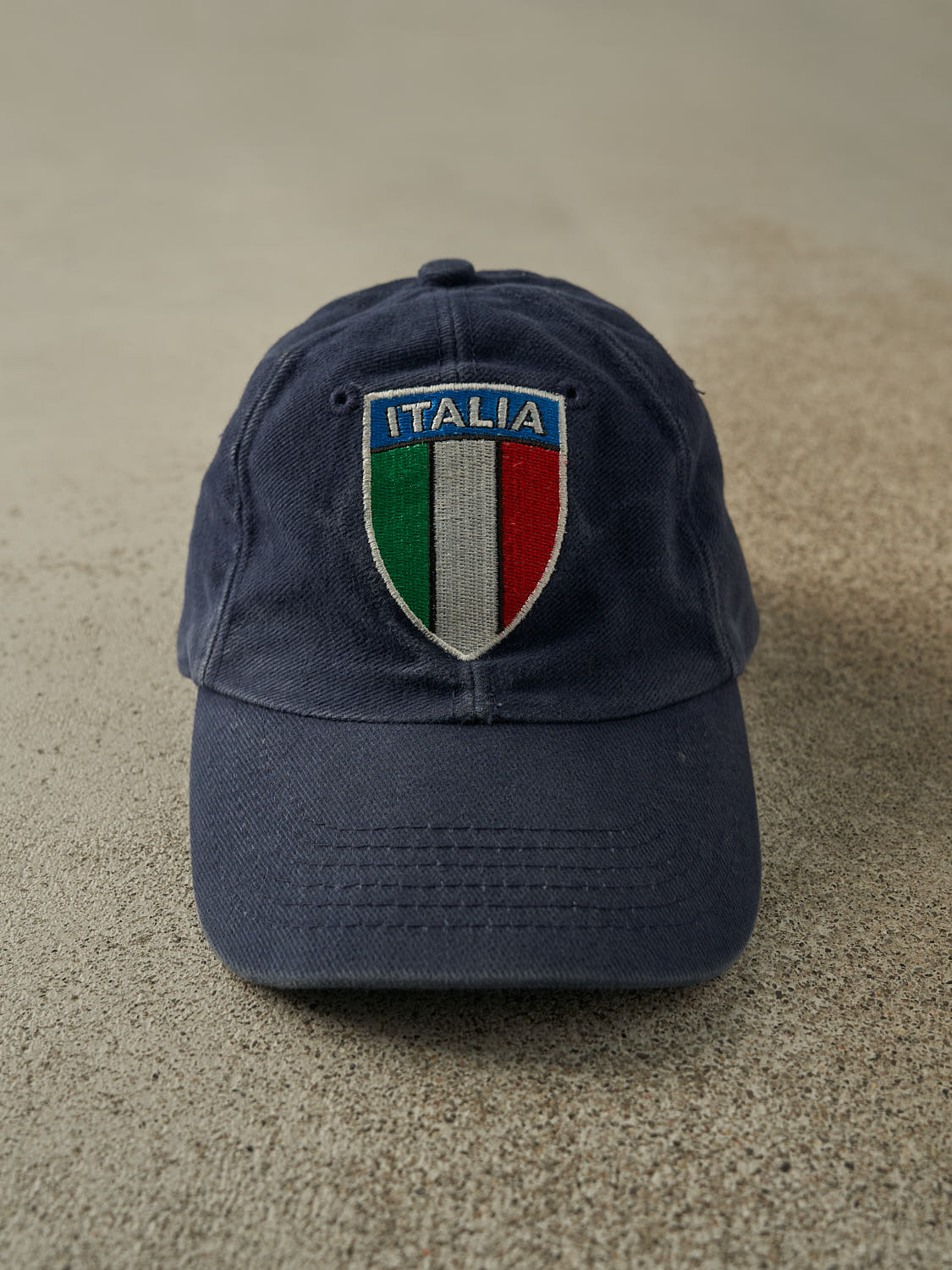 Vintage Y2K Navy Blue Italia Strapback Hat (O/S)