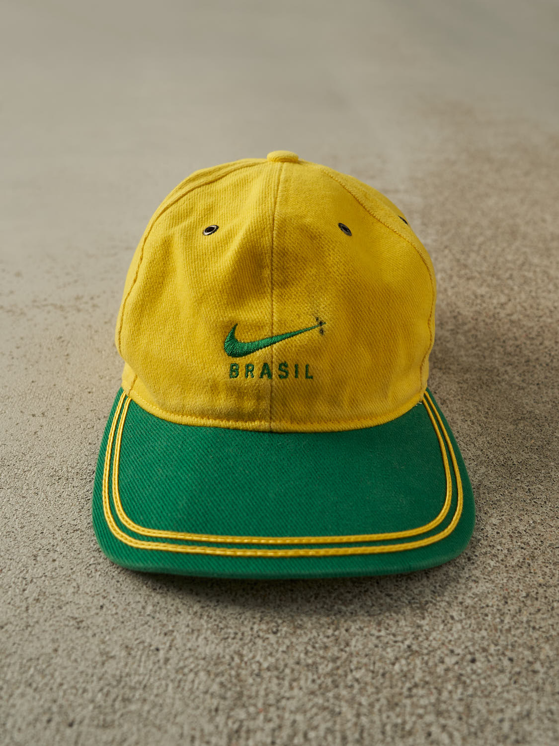 Vintage 90s Yellow Brasil x Nike Strapback Hat (O/S)