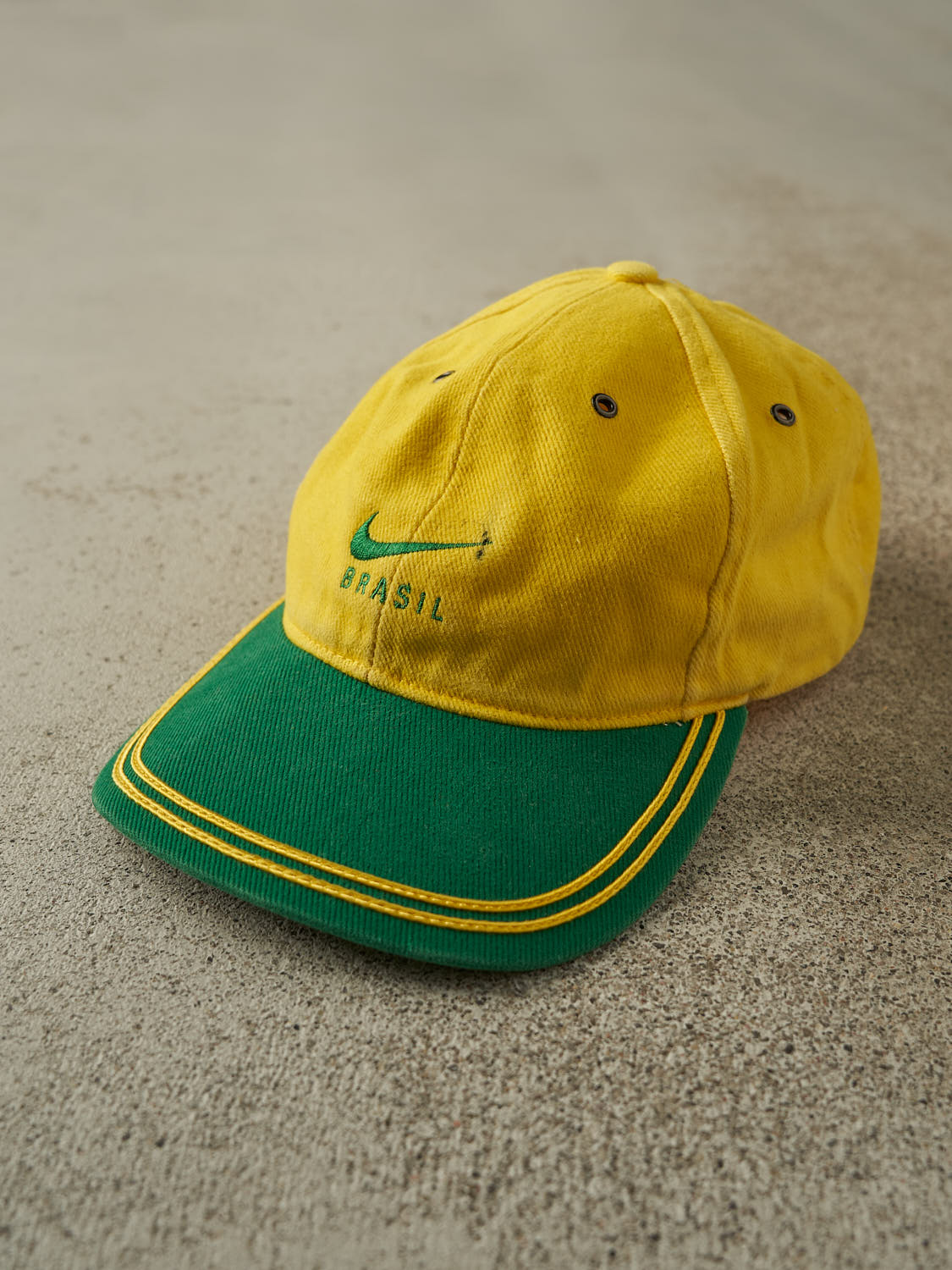 Vintage 90s Yellow Brasil x Nike Strapback Hat (O/S)