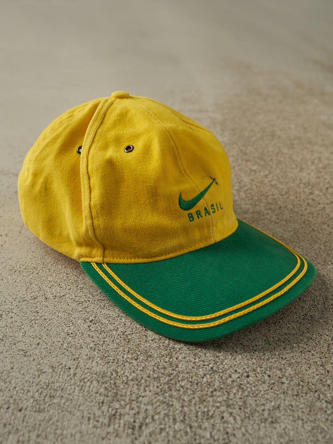 Vintage 90s Yellow Brasil x Nike Strapback Hat (O/S)