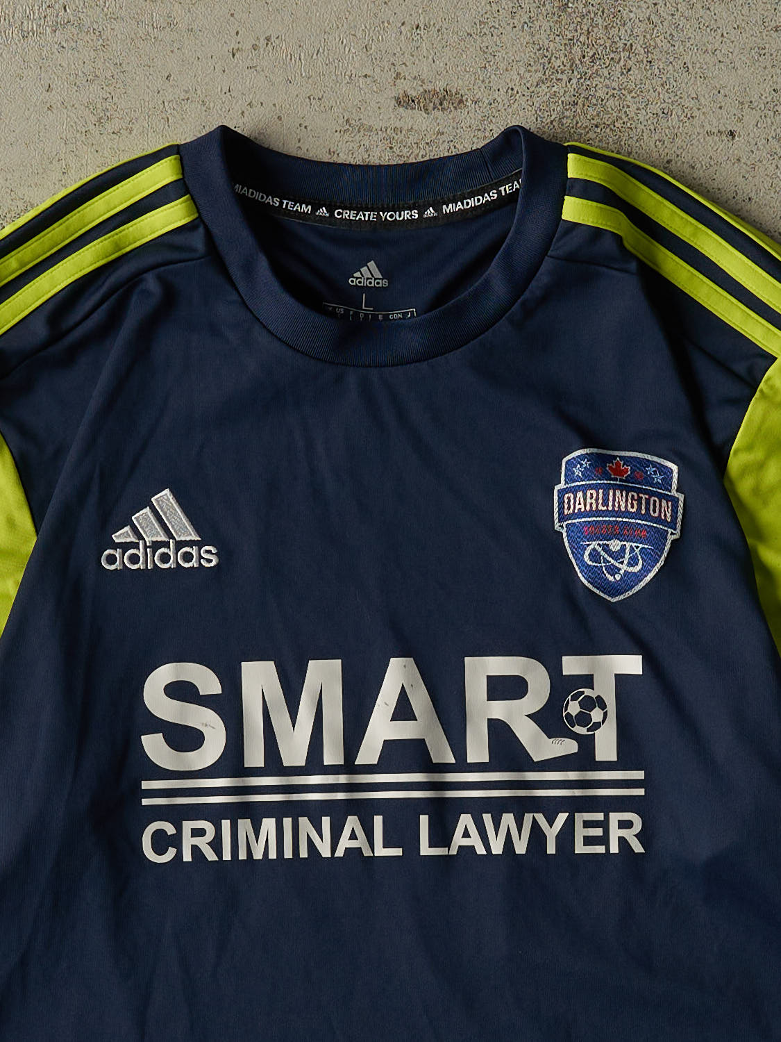 Vintage Y2K Navy Blue Darlington Soccer Jersey (L/XL)