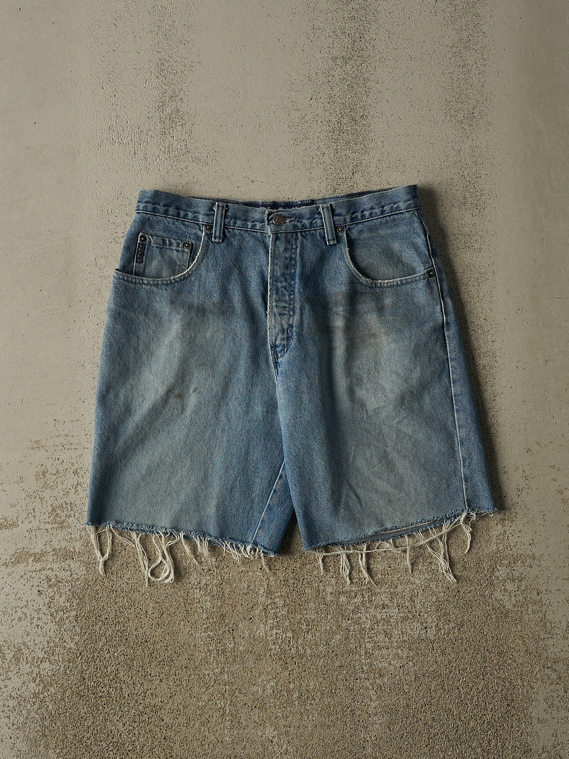 Vintage 90s Light Wash Shank Cut Off Jean Shorts (31x8)