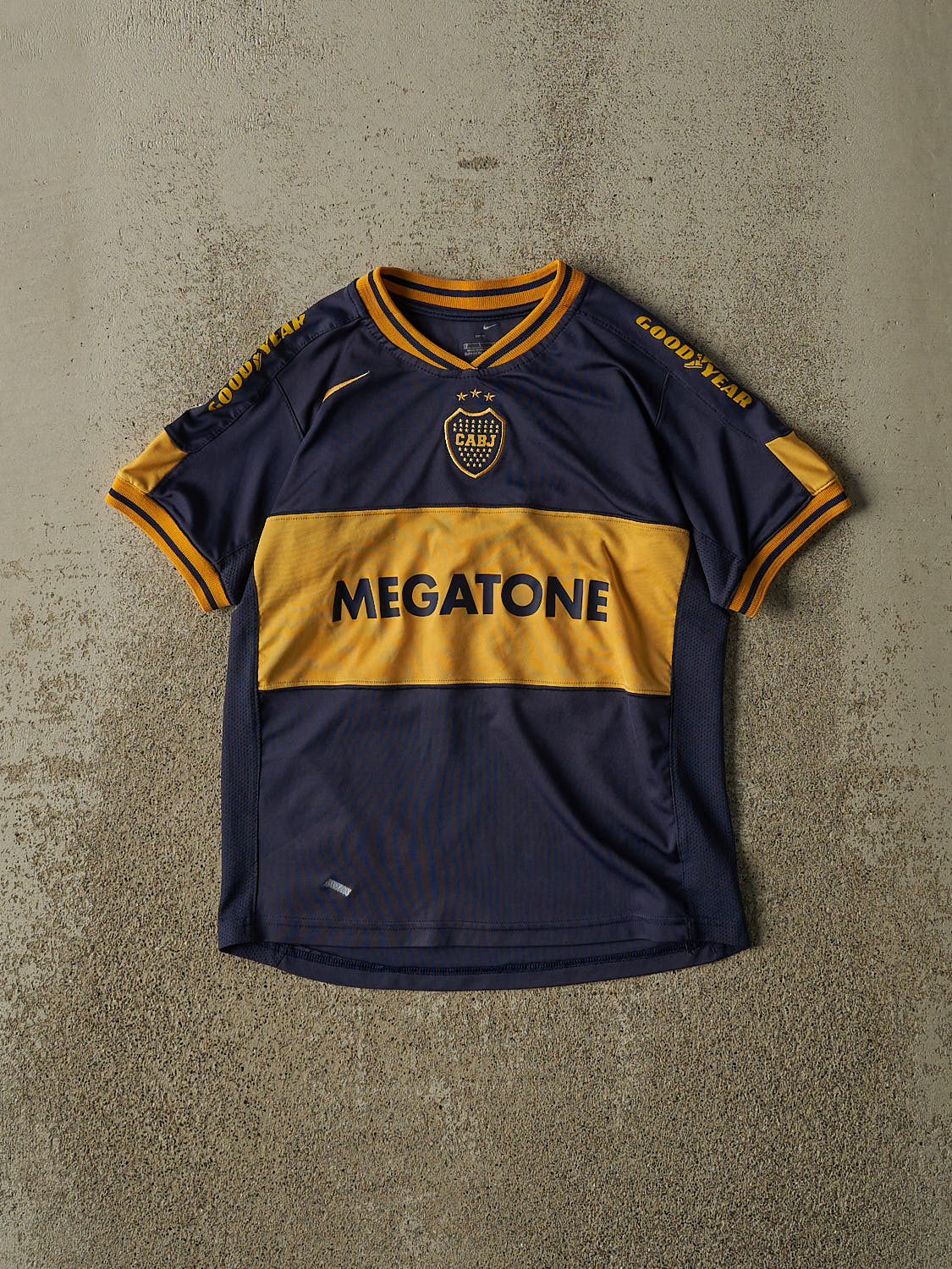 Vintage Y2K Navy Blue Boca Juniors Soccer Jersey (XXS/XS)