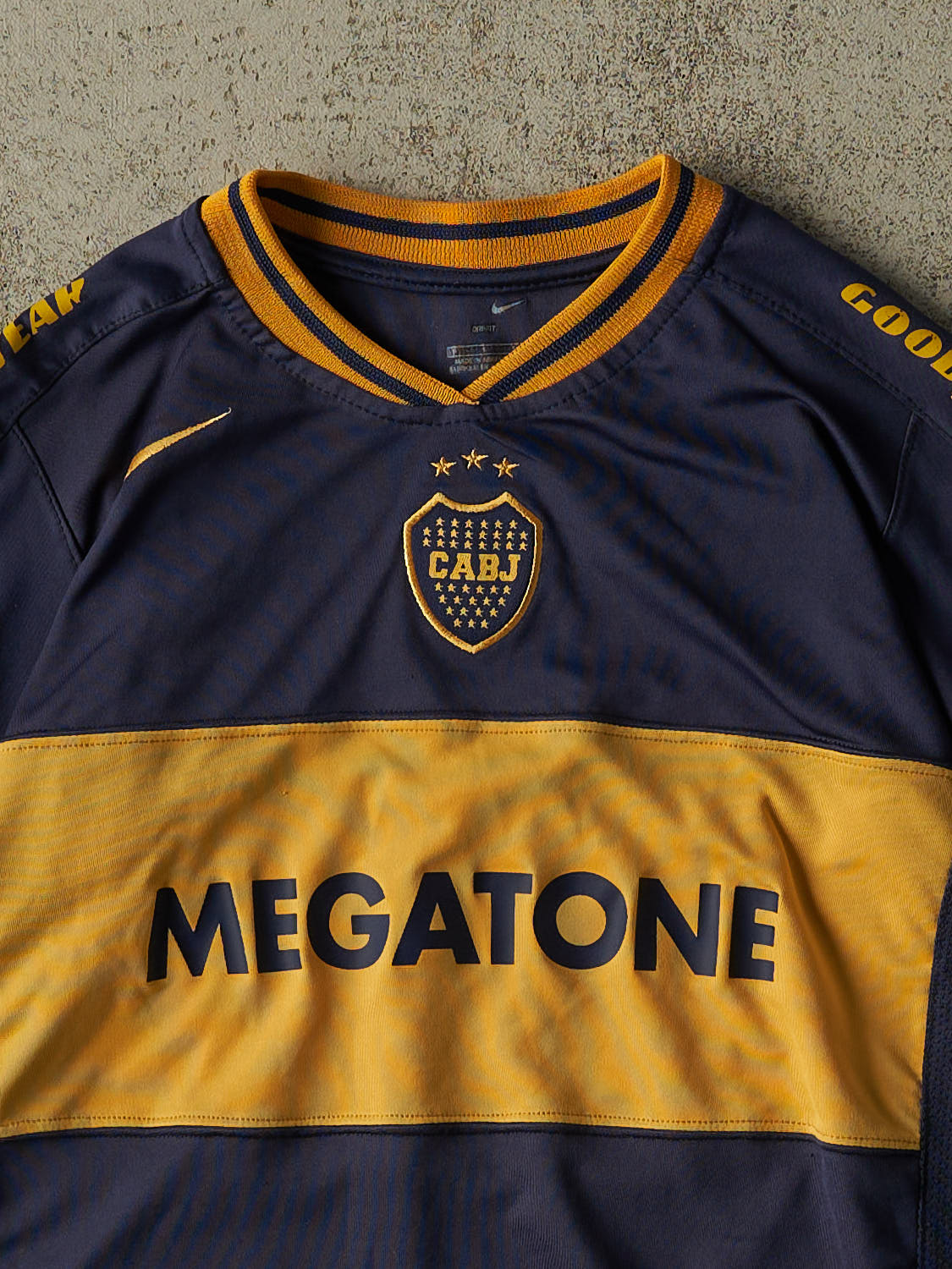 Vintage Y2K Navy Blue Boca Juniors Soccer Jersey (XXS/XS)