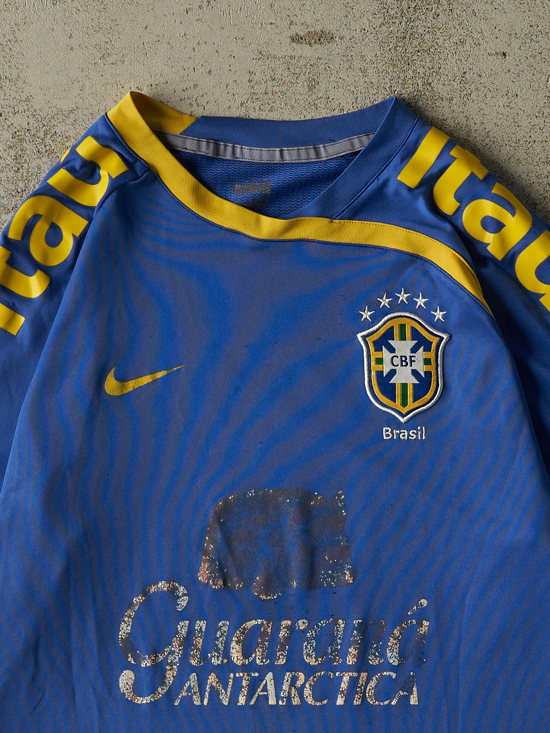 Vintage Y2K Blue Brasil Soccer Jersey (M/L)