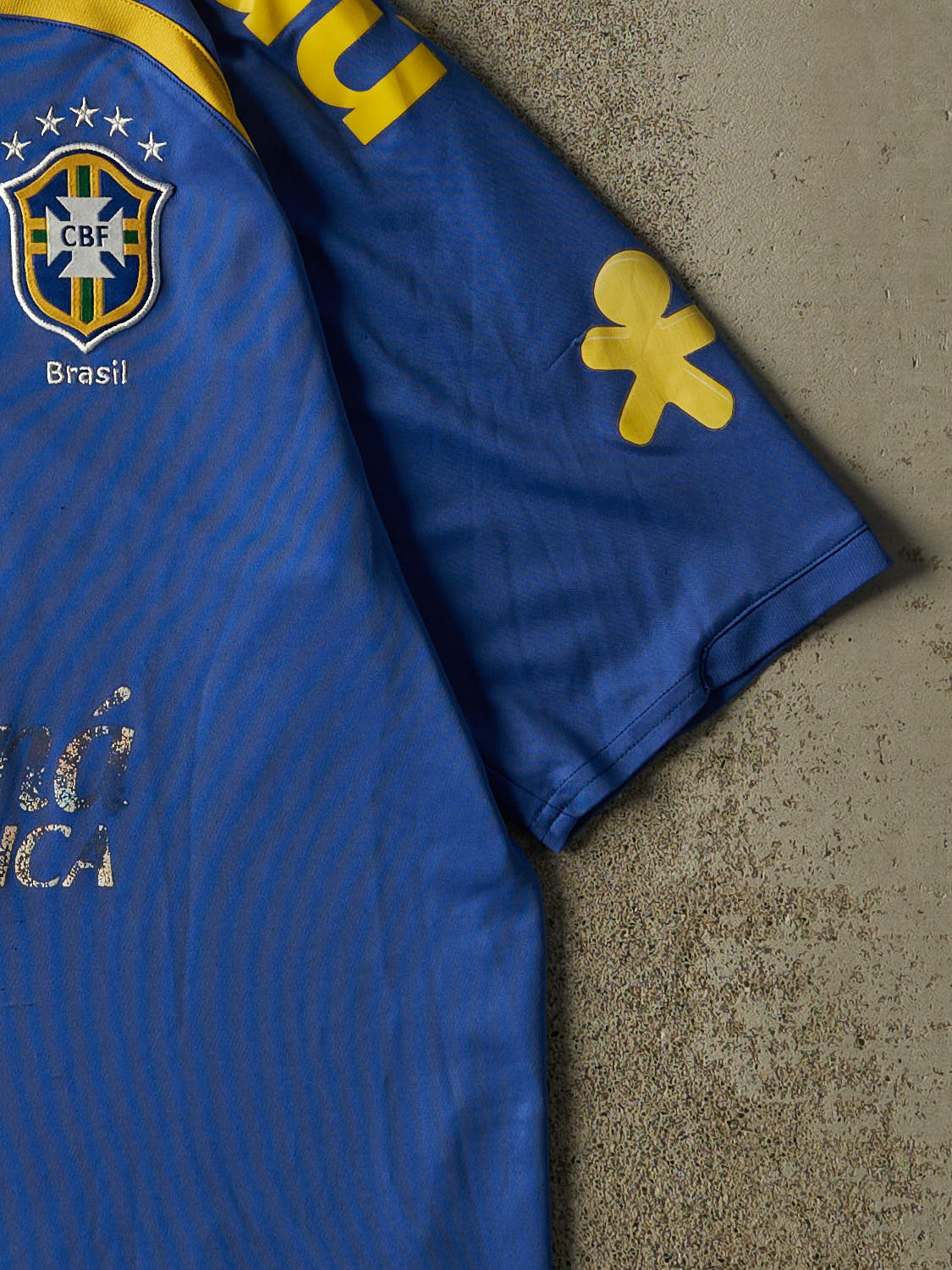 Vintage Y2K Blue Brasil Soccer Jersey (M/L)