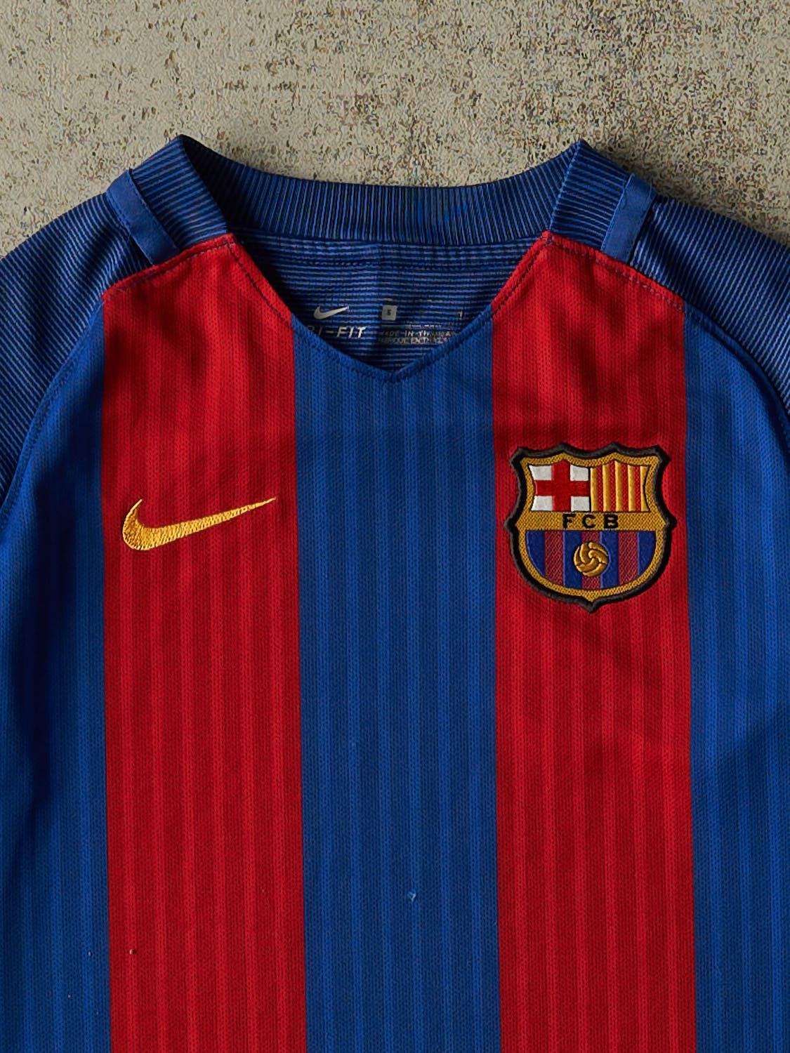 Vintage 16' Blue FC Barcelona Soccer Jersey (XXXS)