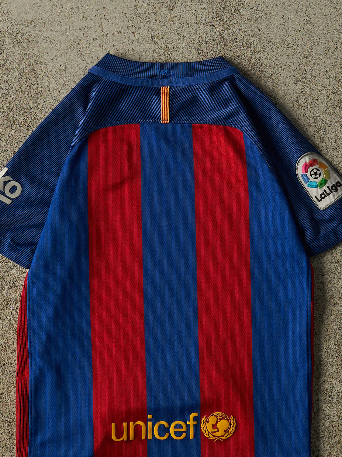 Vintage 16' Blue FC Barcelona Soccer Jersey (XXXS)