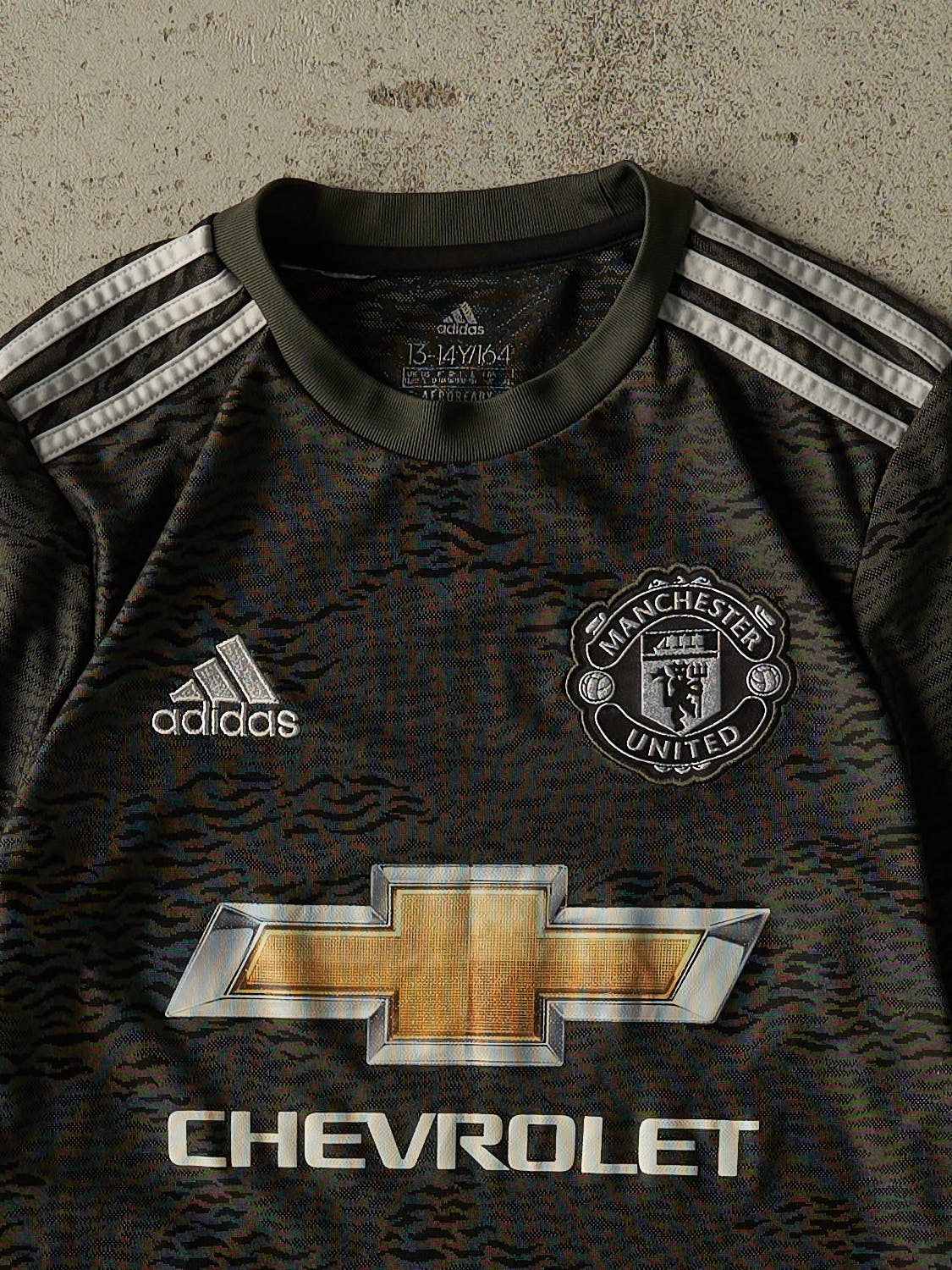 Vintage Y2K Green Manchester United Chevrolet Soccer Jersey (XS/S)