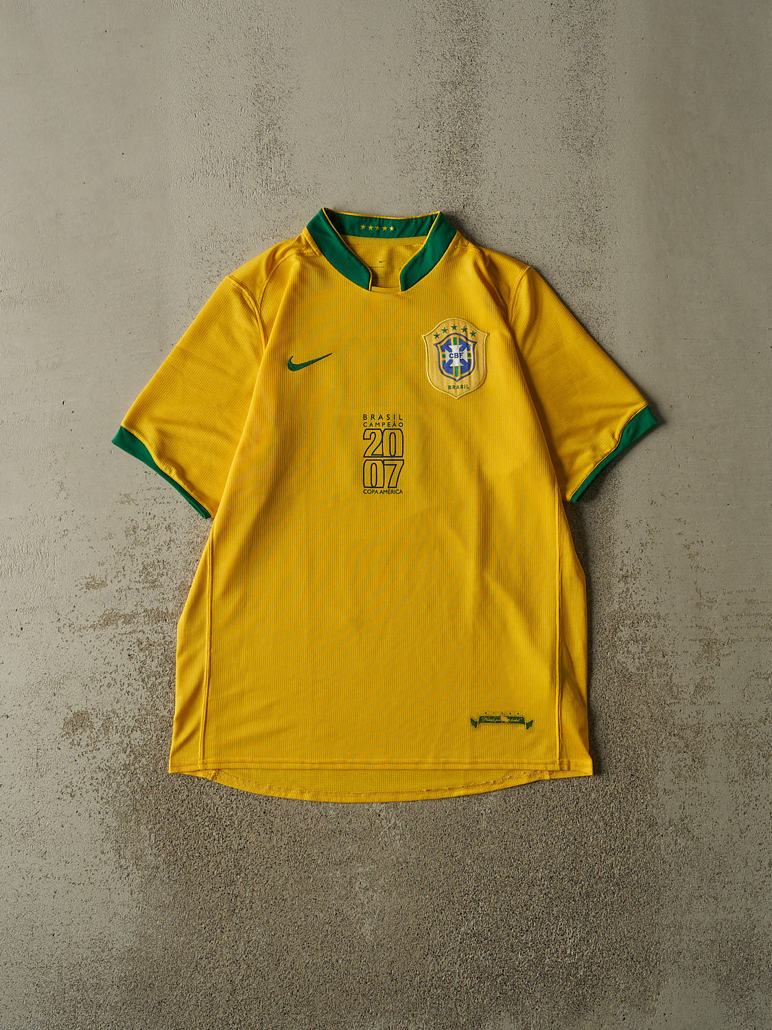 Vintage 07' Yellow Brasil Copa America Soccer Jersey (L/XL)