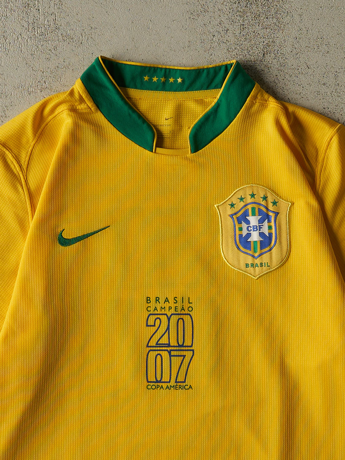 Vintage 07' Yellow Brasil Copa America Soccer Jersey (L/XL)