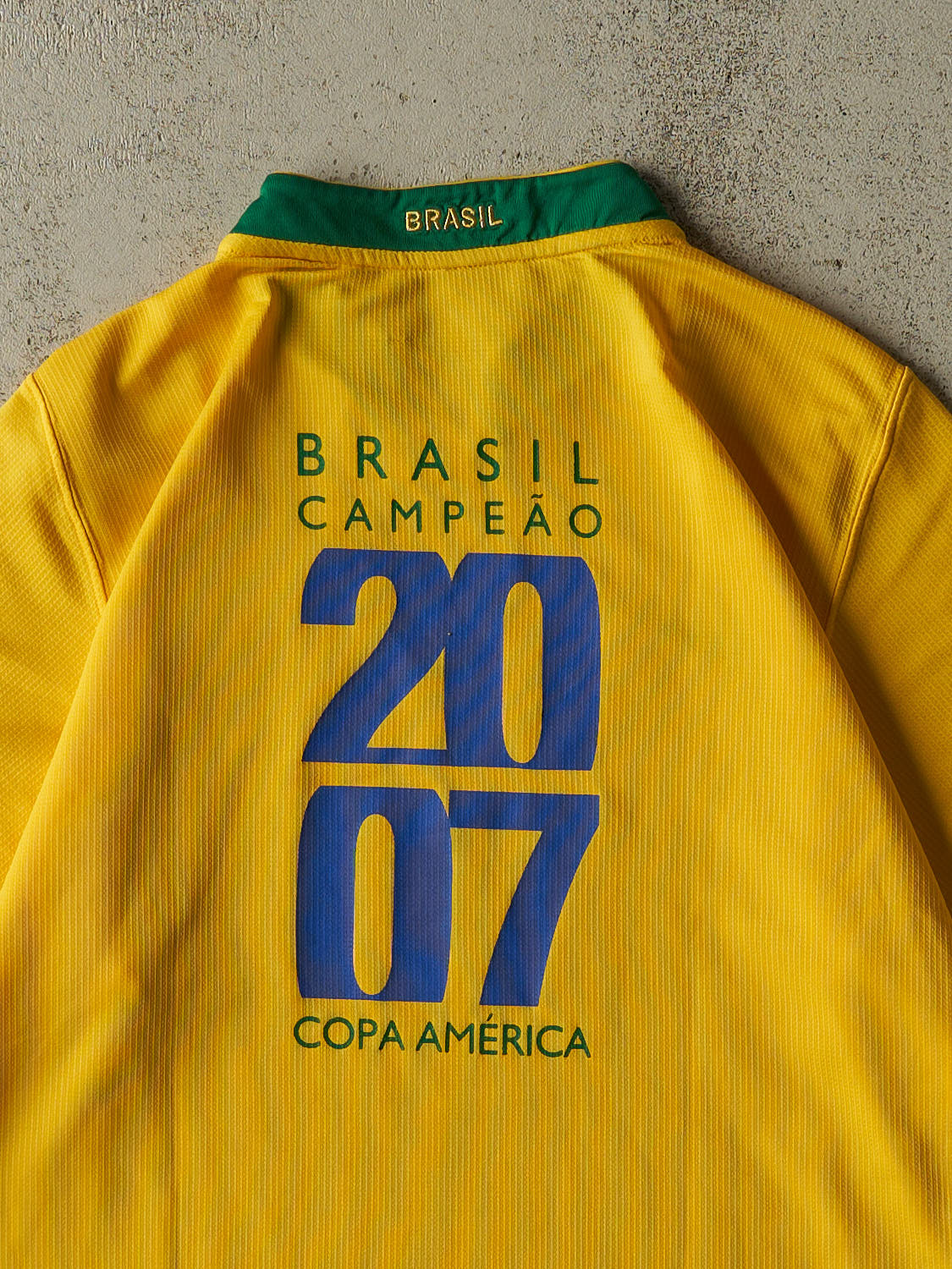 Vintage 07' Yellow Brasil Copa America Soccer Jersey (L/XL)
